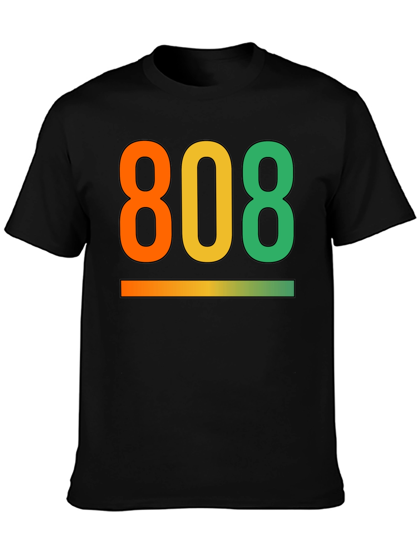 808 Gradient Graphic Tee - Cool Black T-Shirt