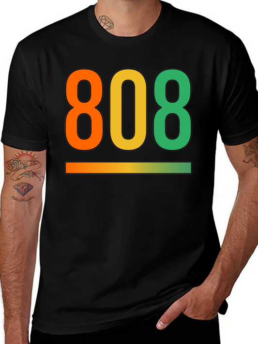 808 Gradient Graphic Tee - Cool Black T-Shirt