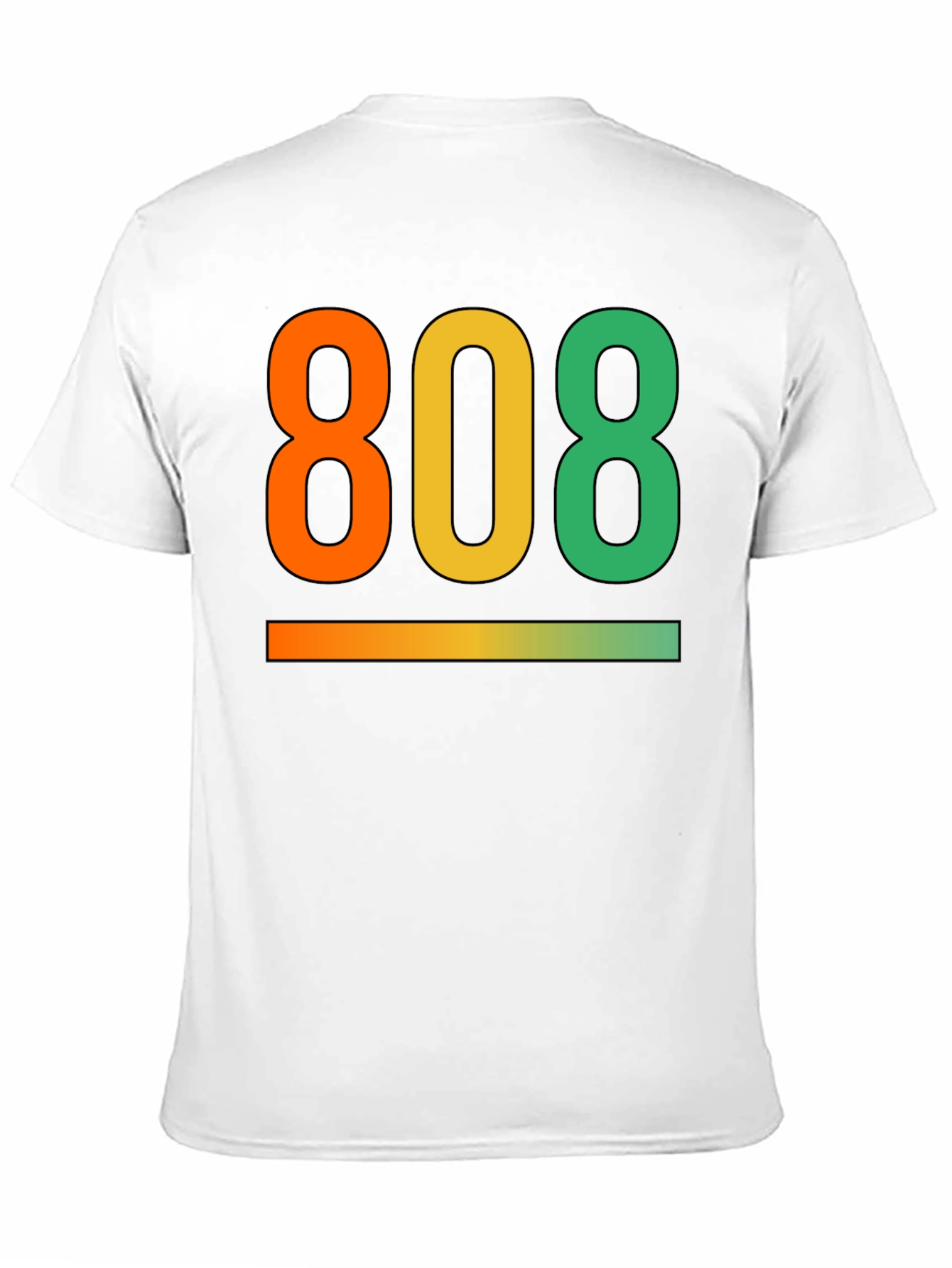 808 Gradient Graphic Tee - Cool Black T-Shirt