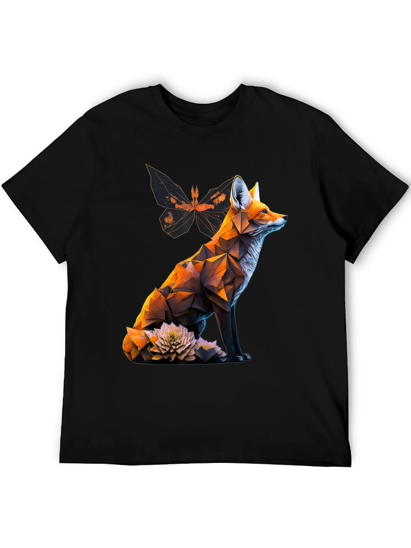 Geometric Fox Graphic Tee - Modern Animal Print T-Shirt
