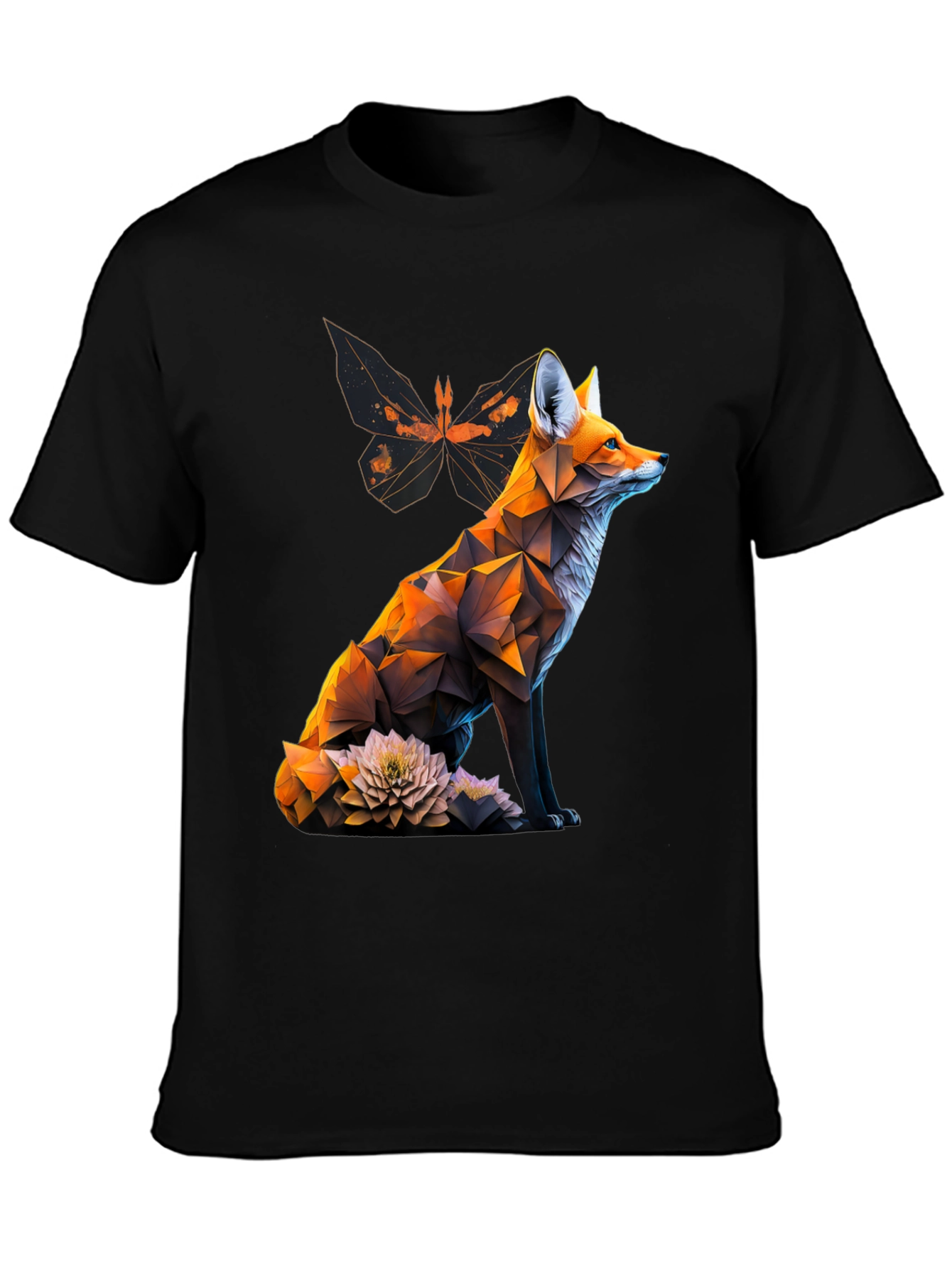 Geometric Fox Graphic Tee - Modern Animal Print T-Shirt