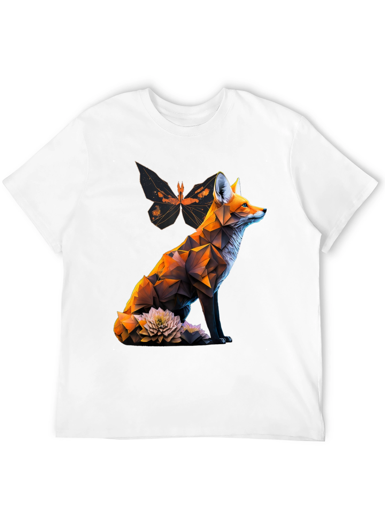 Geometric Fox Graphic Tee - Modern Animal Print T-Shirt