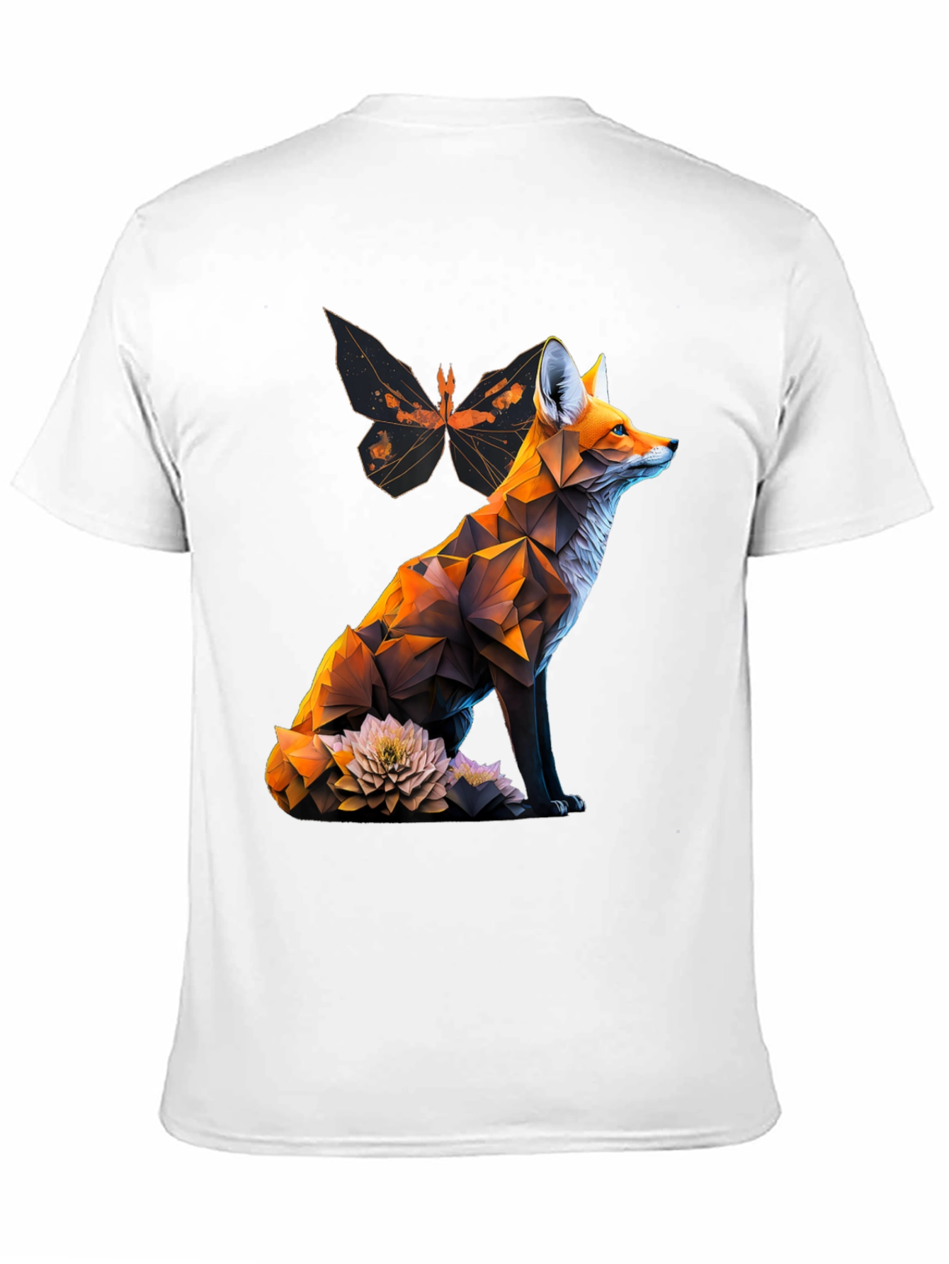Geometric Fox Graphic Tee - Modern Animal Print T-Shirt