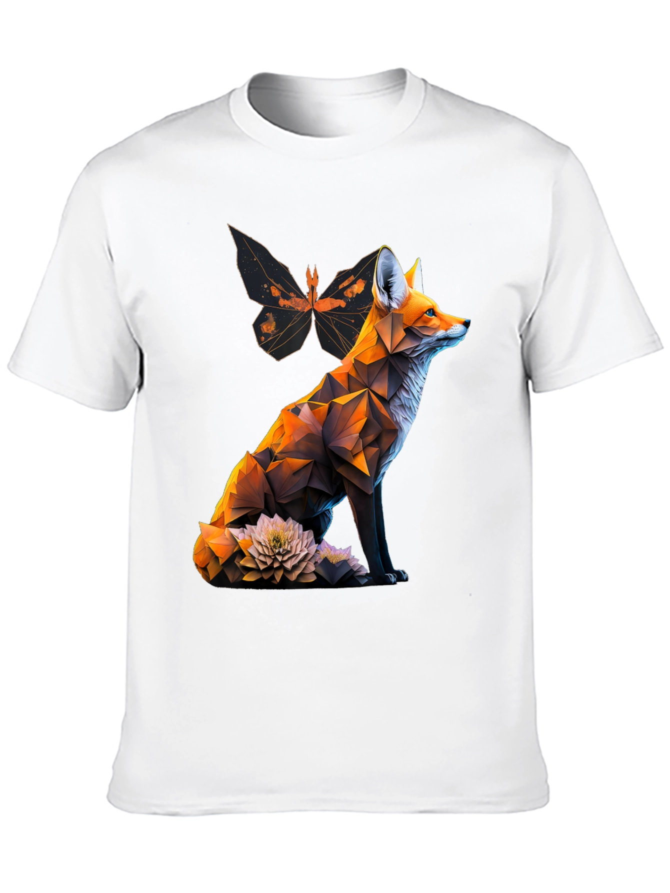 Geometric Fox Graphic Tee - Modern Animal Print T-Shirt