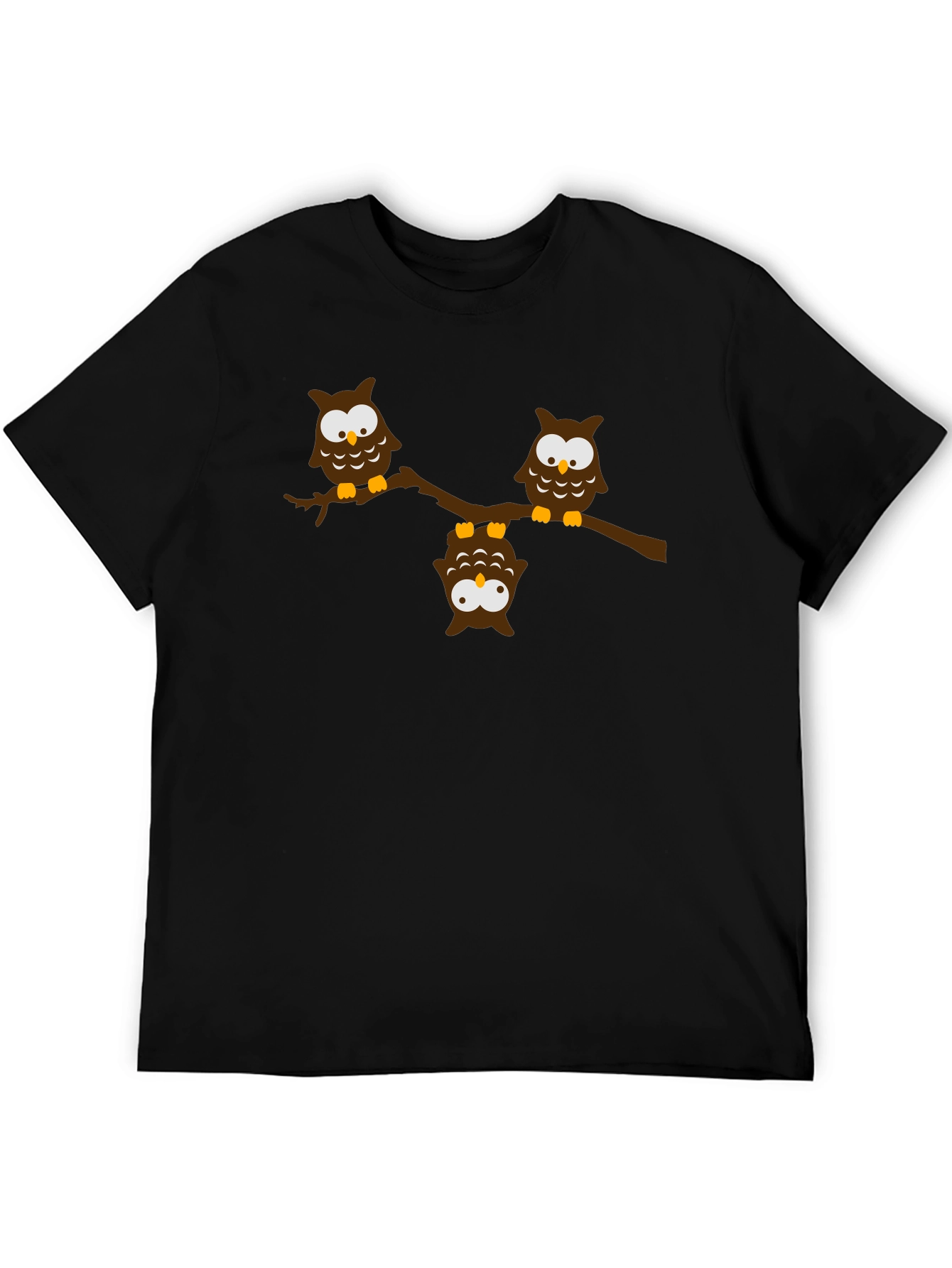 Owl Branch Graphic Tee - Unisex Black T-Shirt