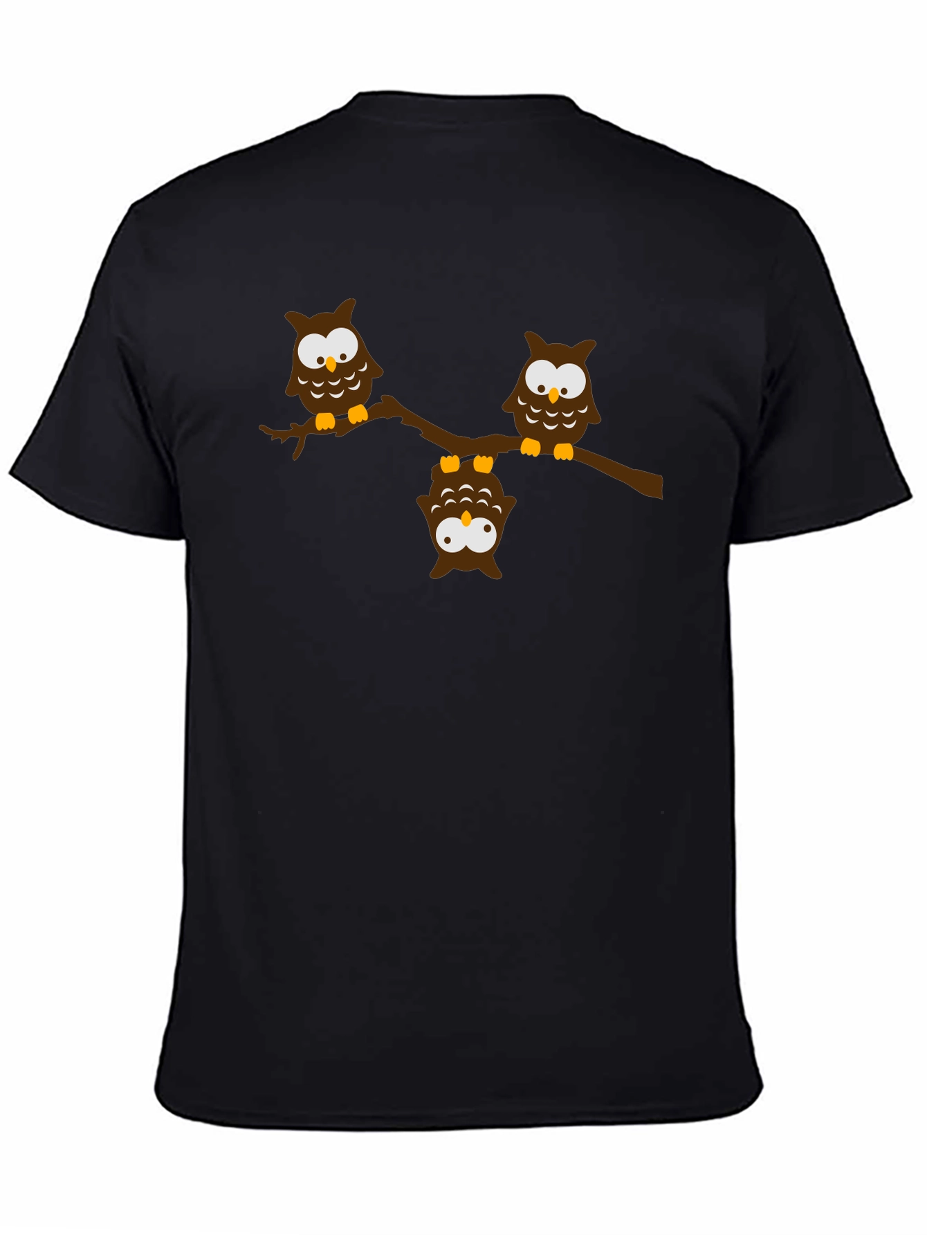 Owl Branch Graphic Tee - Unisex Black T-Shirt