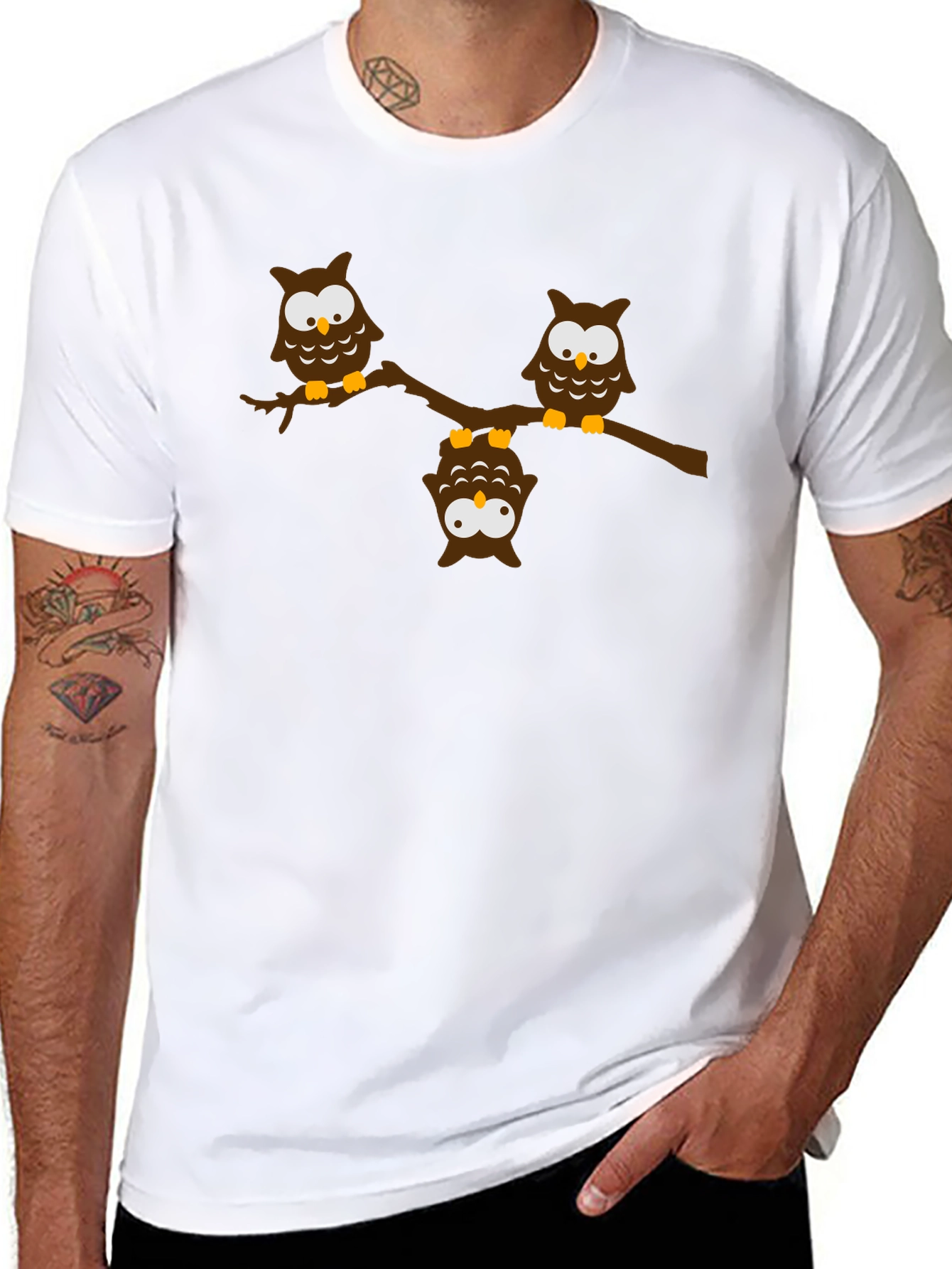 Owl Branch Graphic Tee - Unisex Black T-Shirt