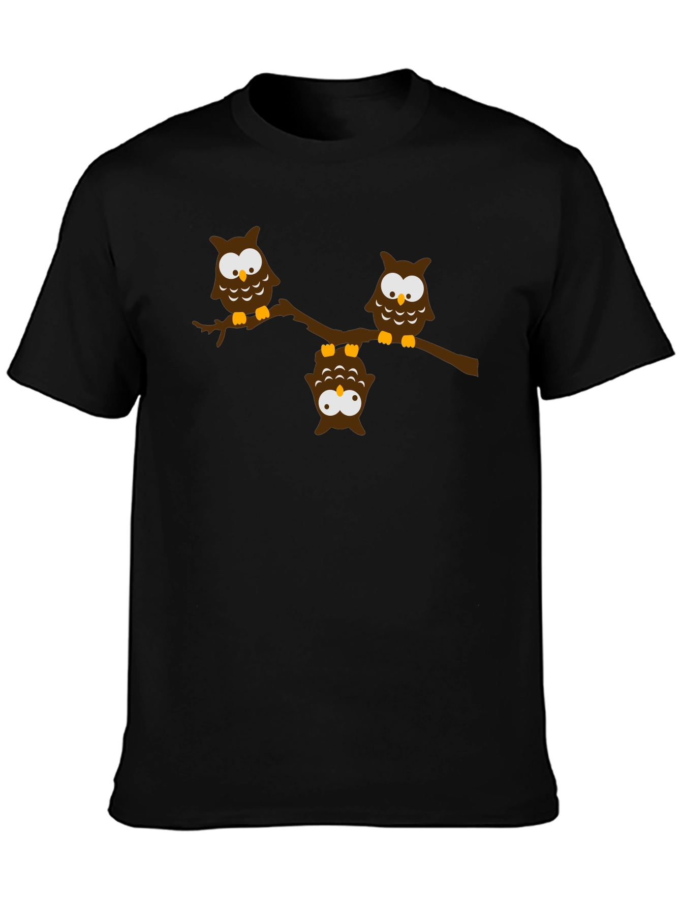 Owl Branch Graphic Tee - Unisex Black T-Shirt