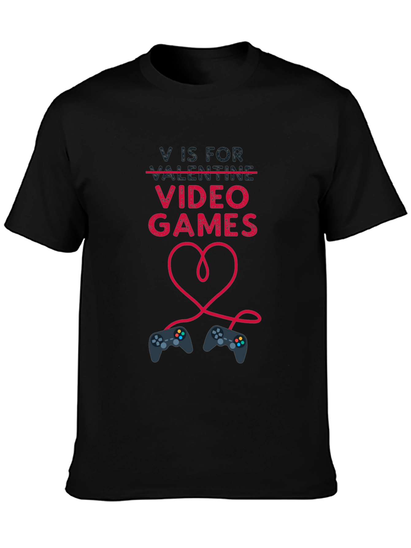 V is for Video Games Valentines Day T-Shirt