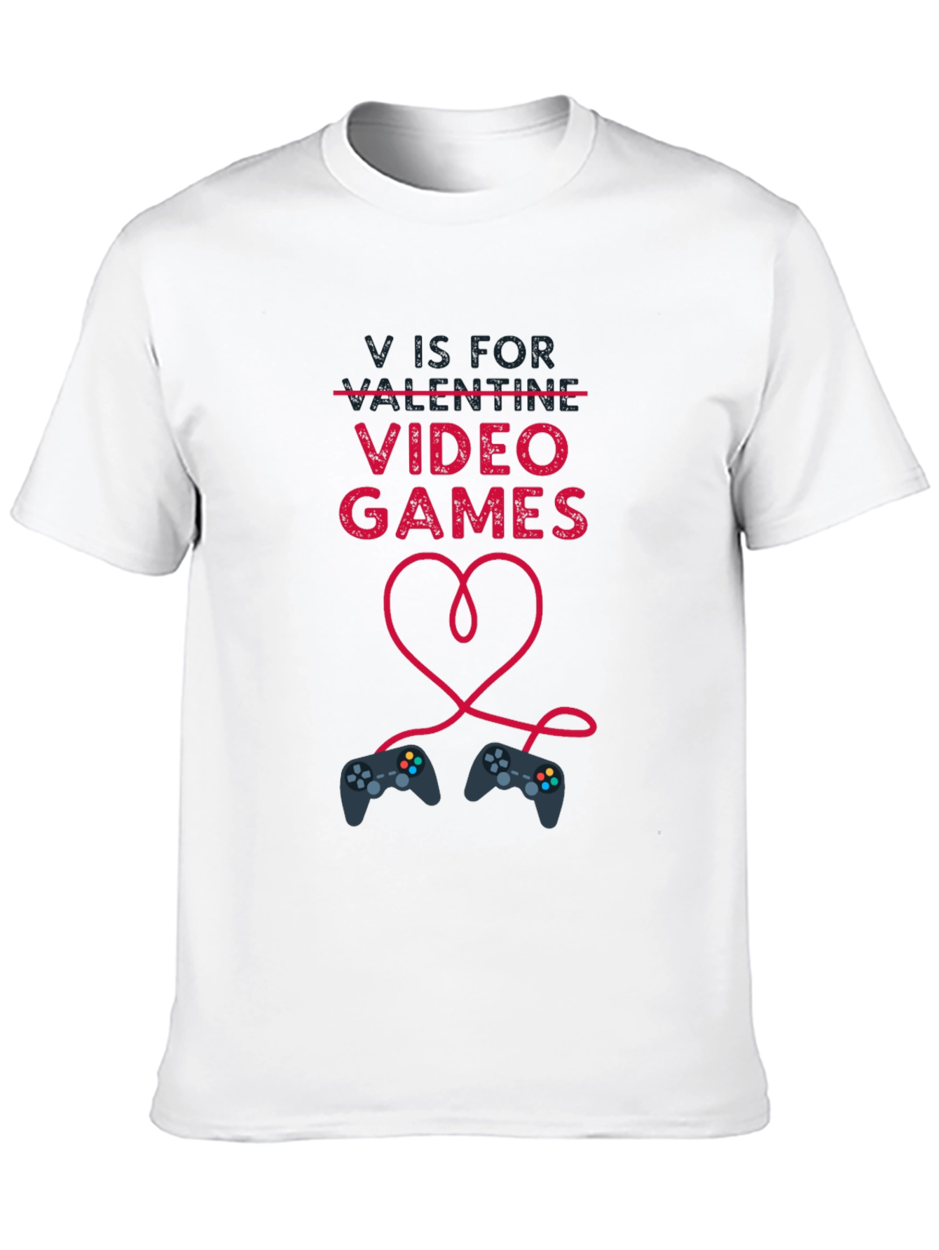 V is for Video Games Valentines Day T-Shirt