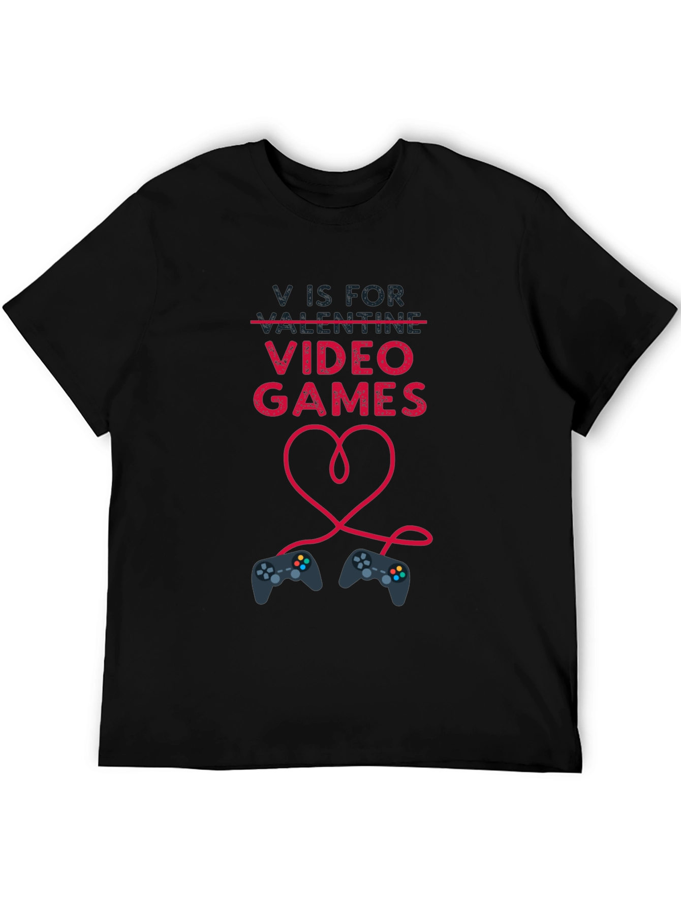 V is for Video Games Valentines Day T-Shirt