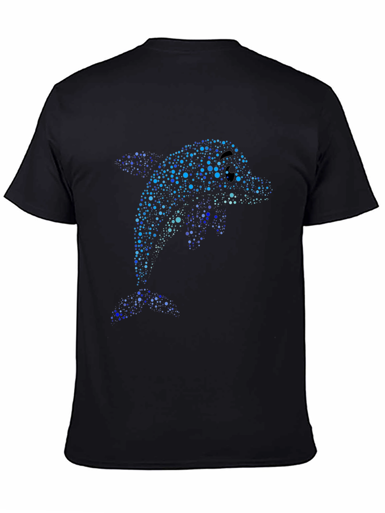 Dolphin Dot Art T-Shirt - Black