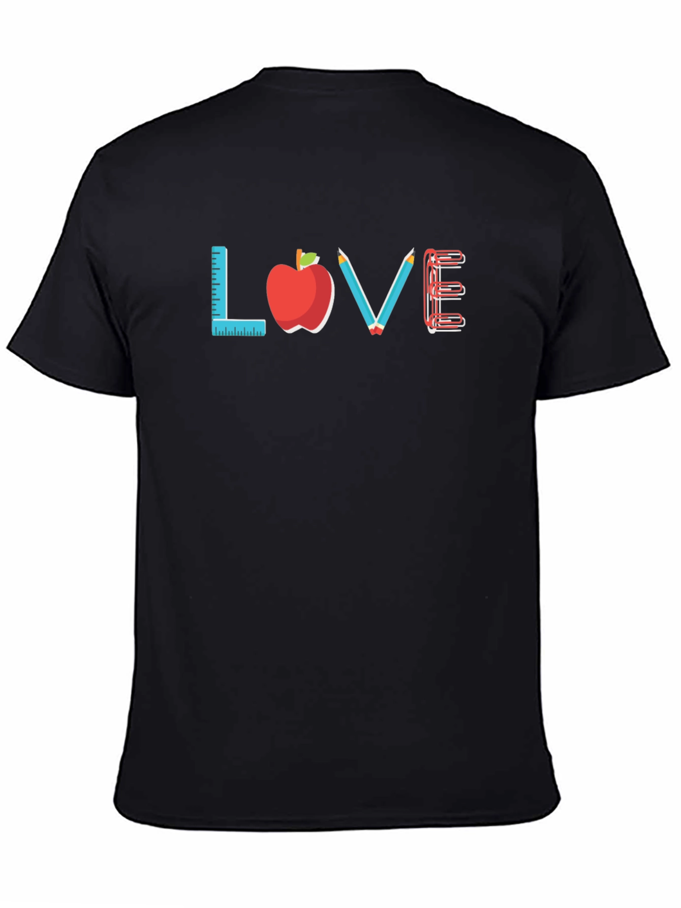Teacher Love T-Shirt: Ruler Apple Pencils Notebook