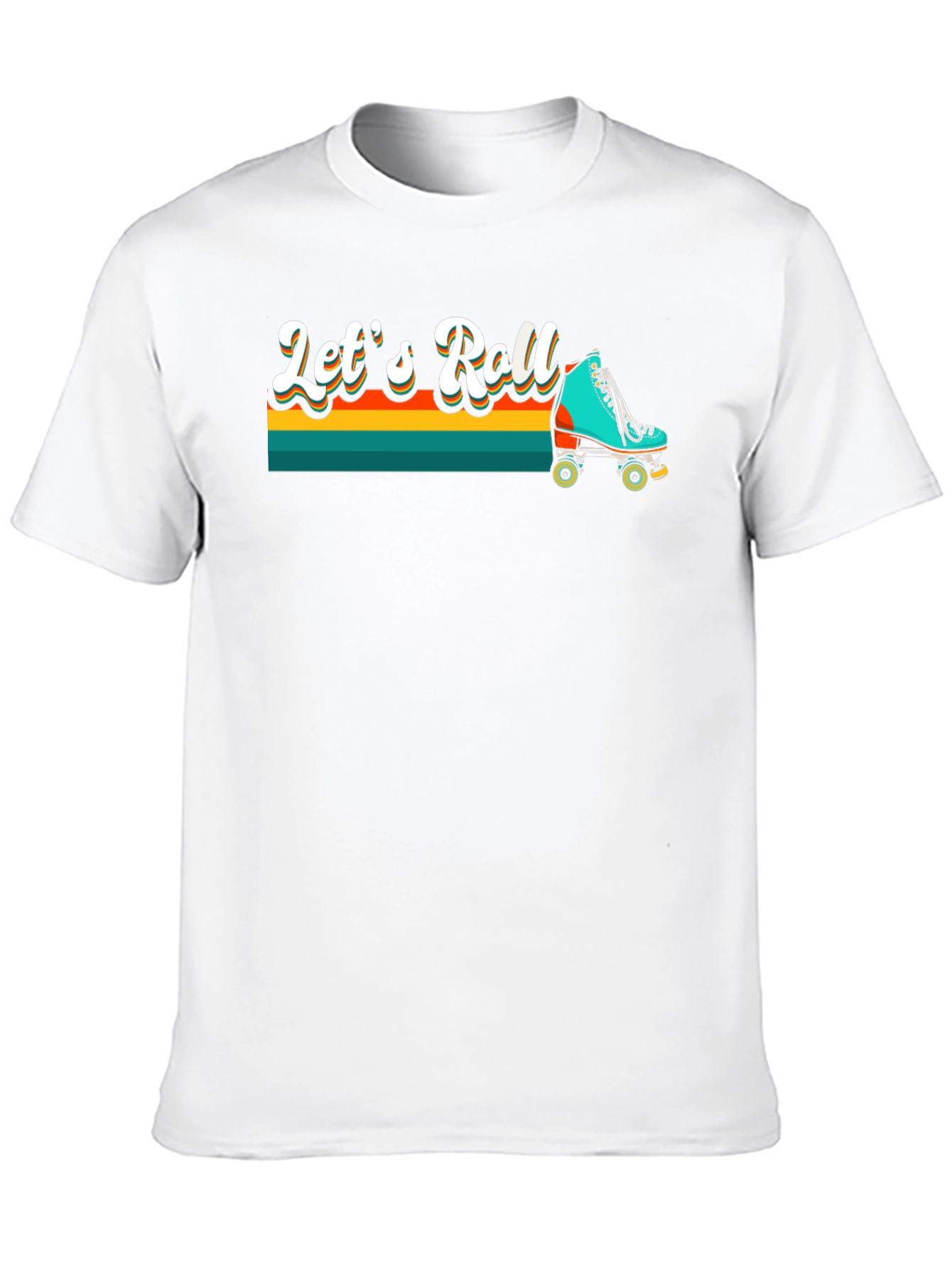 Retro Lets Roll Roller Skate T-Shirt