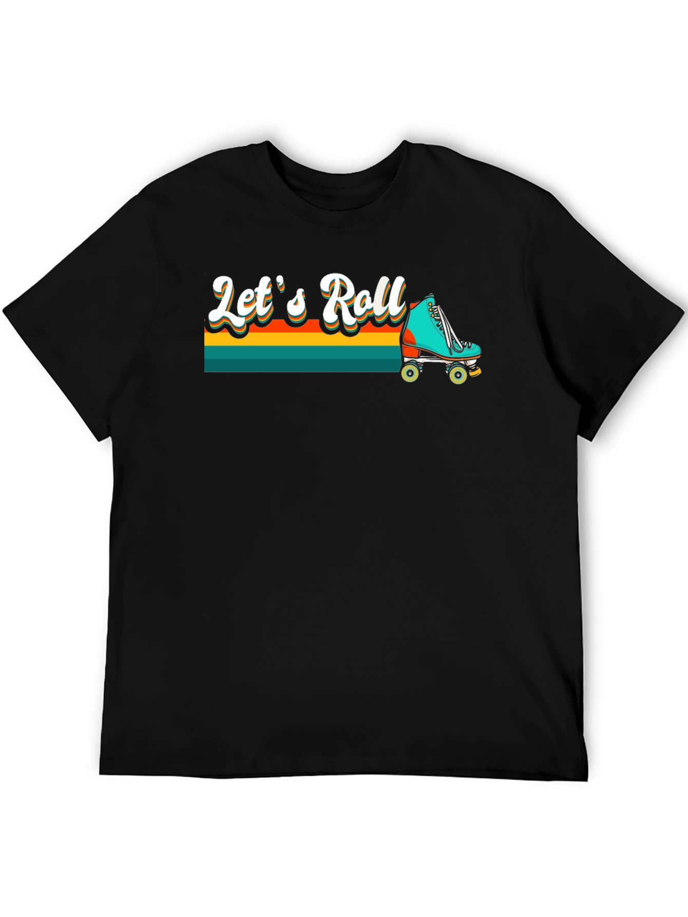 Retro Lets Roll Roller Skate T-Shirt