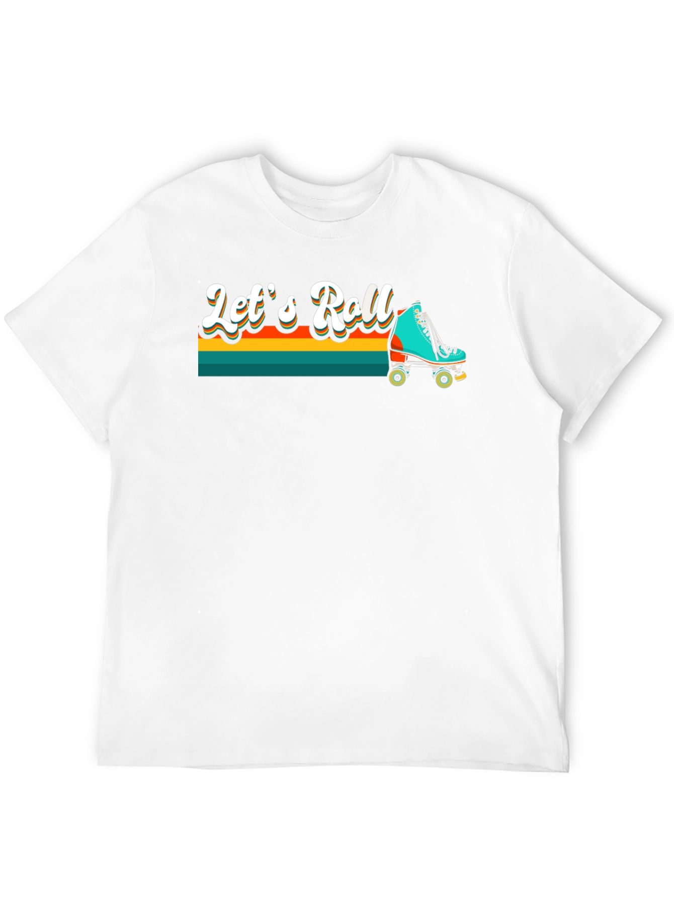 Retro Lets Roll Roller Skate T-Shirt