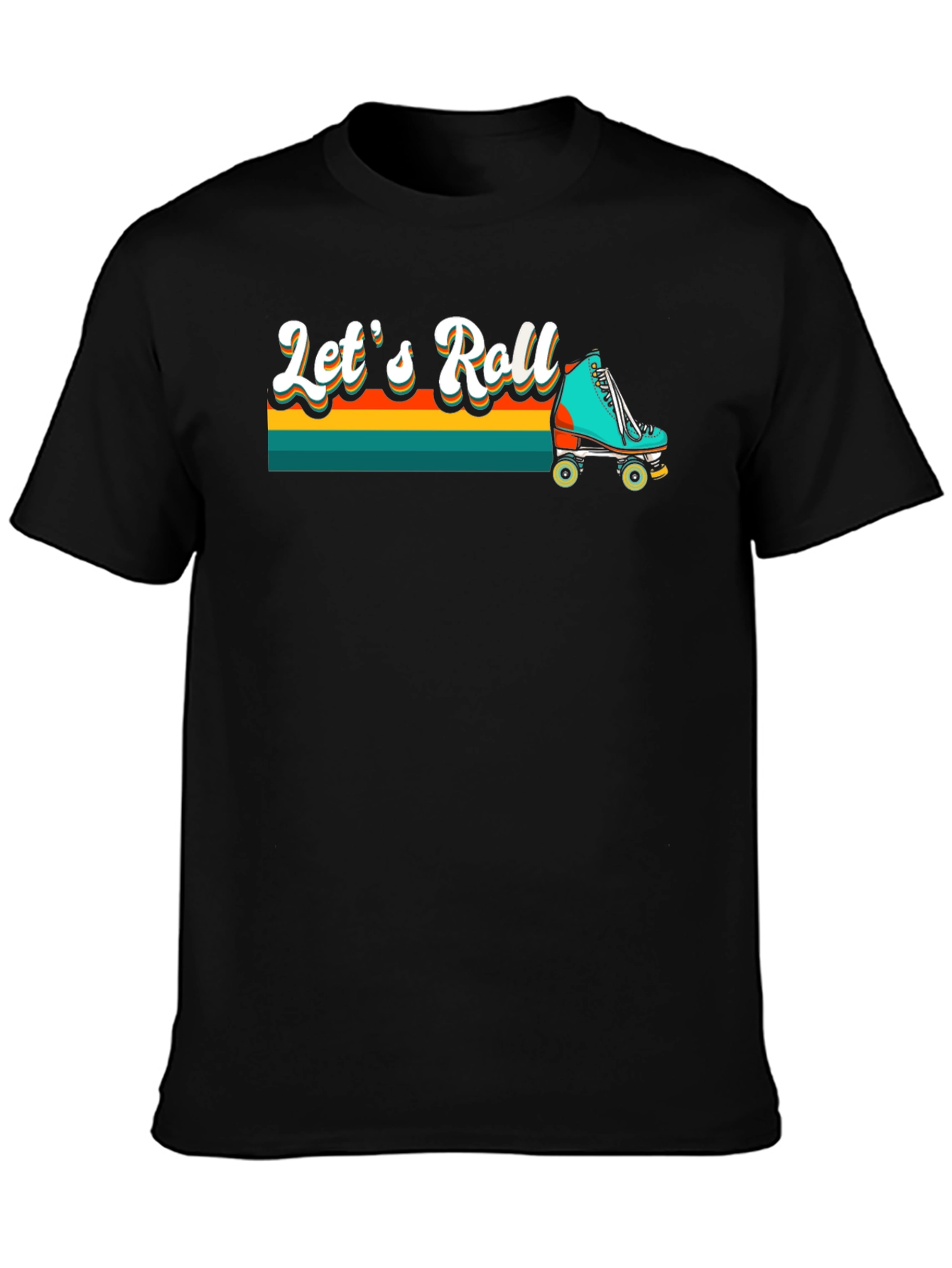 Retro Lets Roll Roller Skate T-Shirt