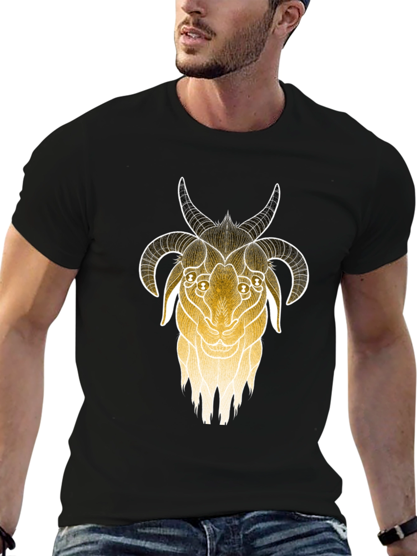 Goat Head Graphic Black T-Shirt