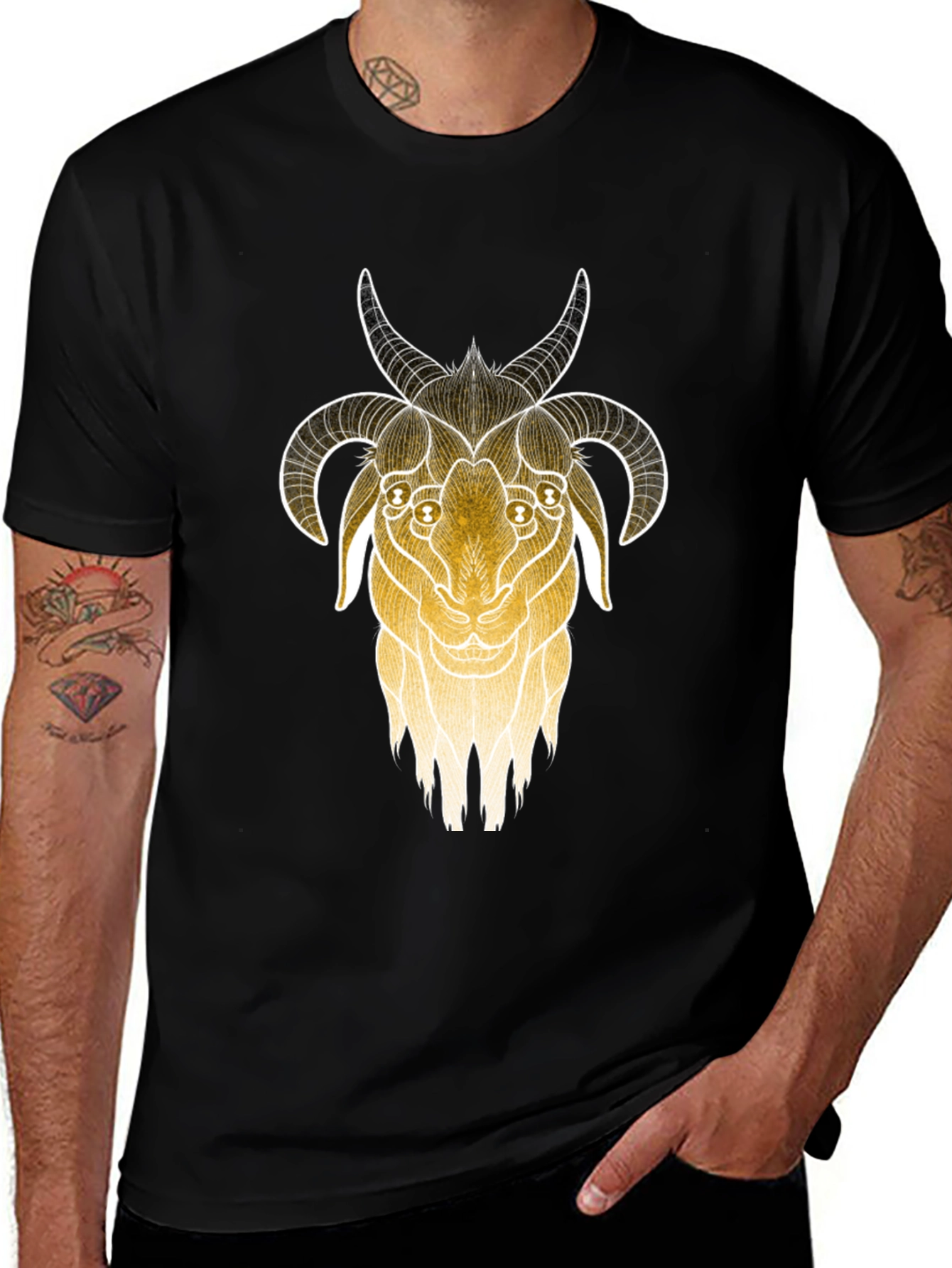 Goat Head Graphic Black T-Shirt