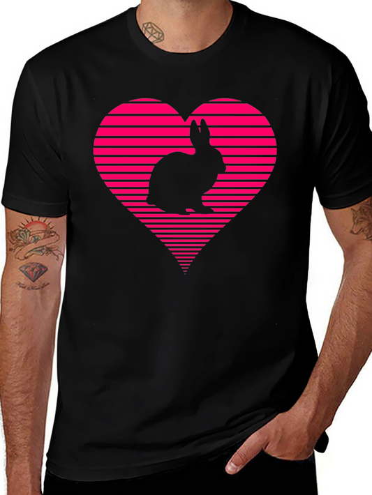 Rabbit Heart Graphic Tee - Black