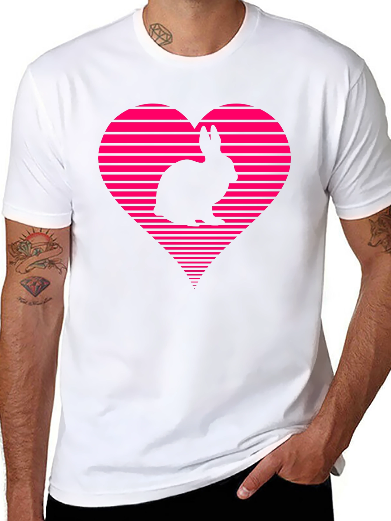 Rabbit Heart Graphic Tee - Black