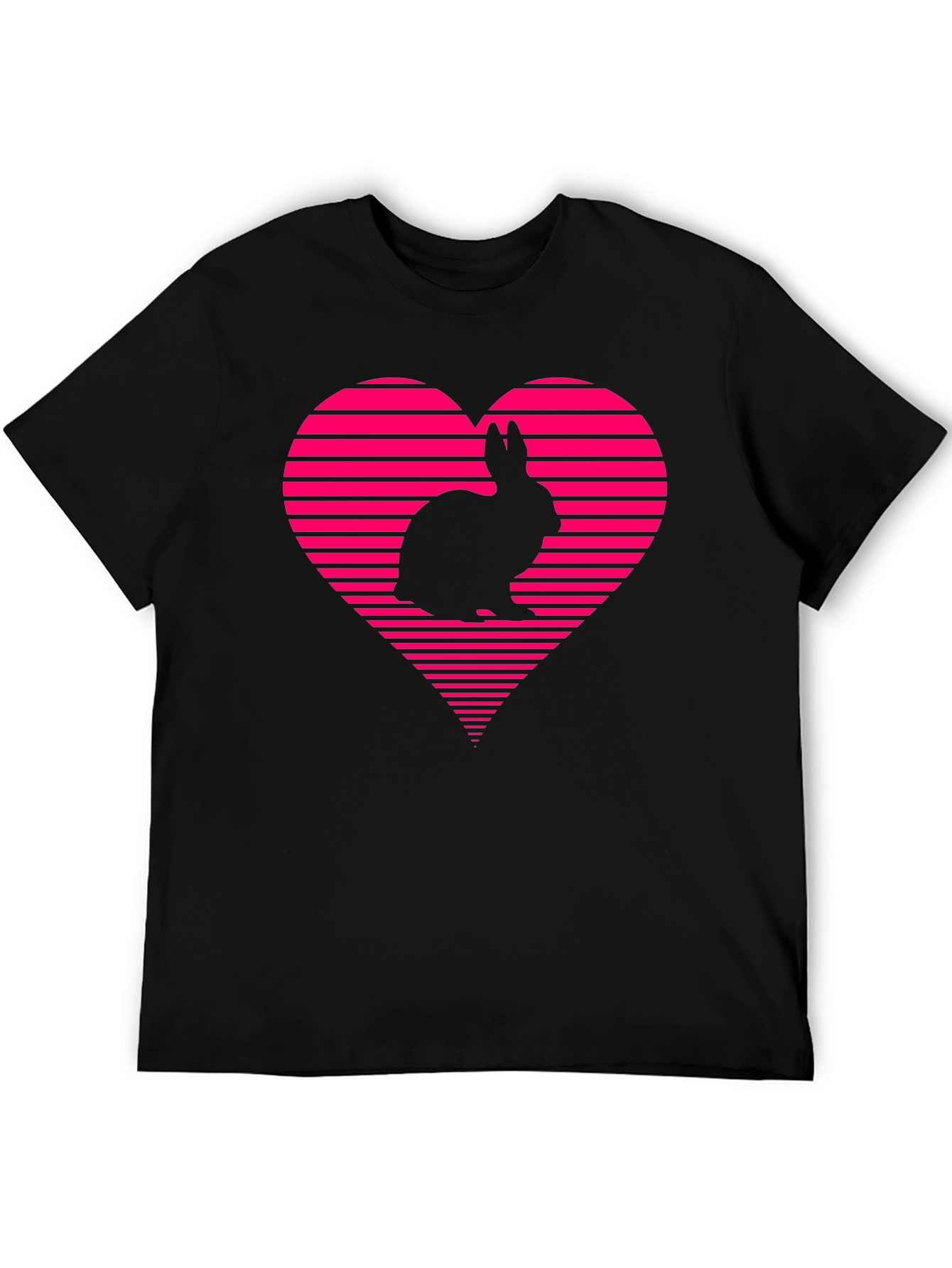Rabbit Heart Graphic Tee - Black