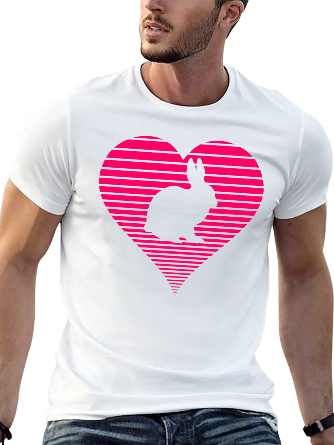 Rabbit Heart Graphic Tee - Black
