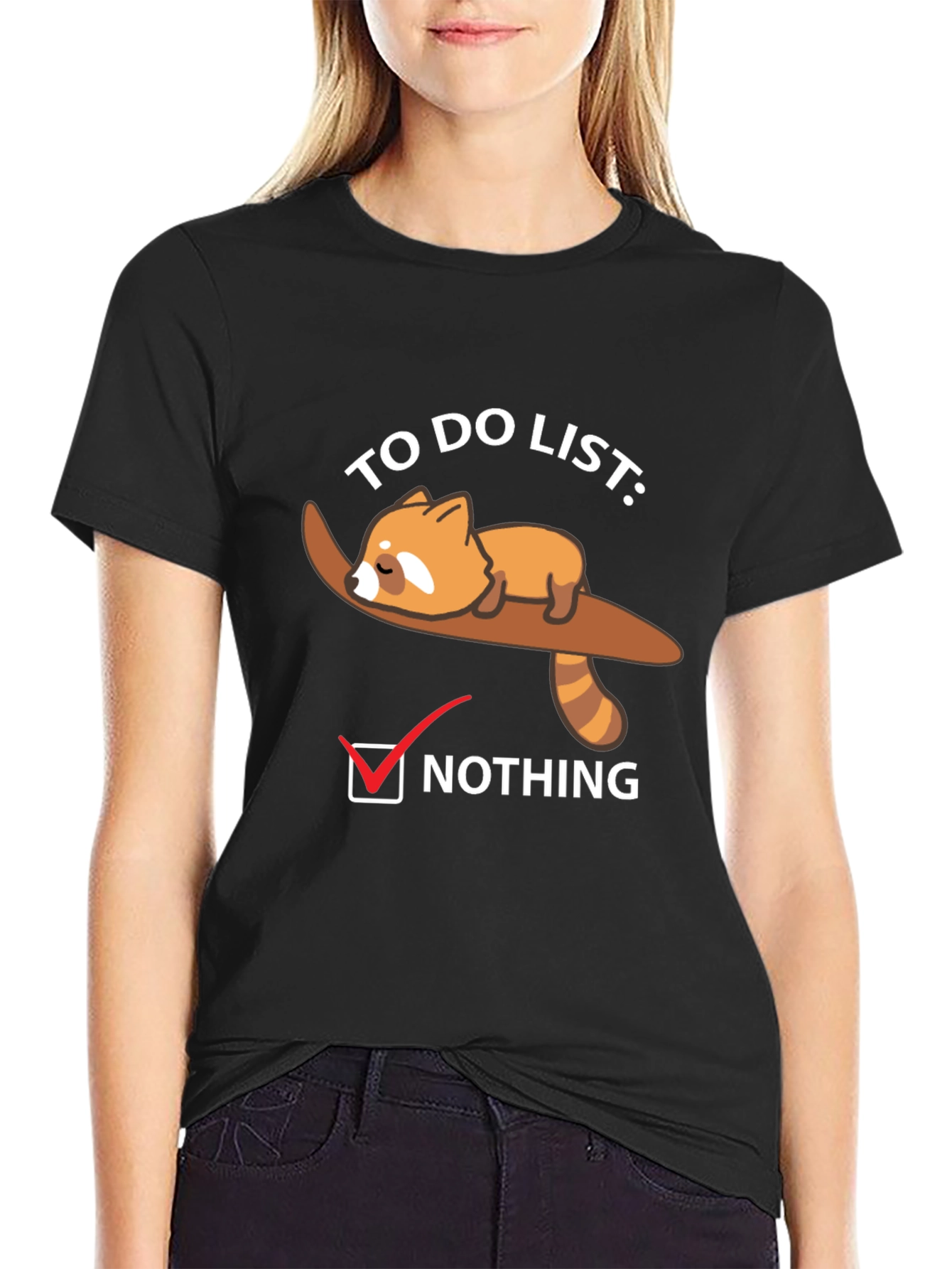 Lazy Red Panda To-Do List: Nothing T-Shirt