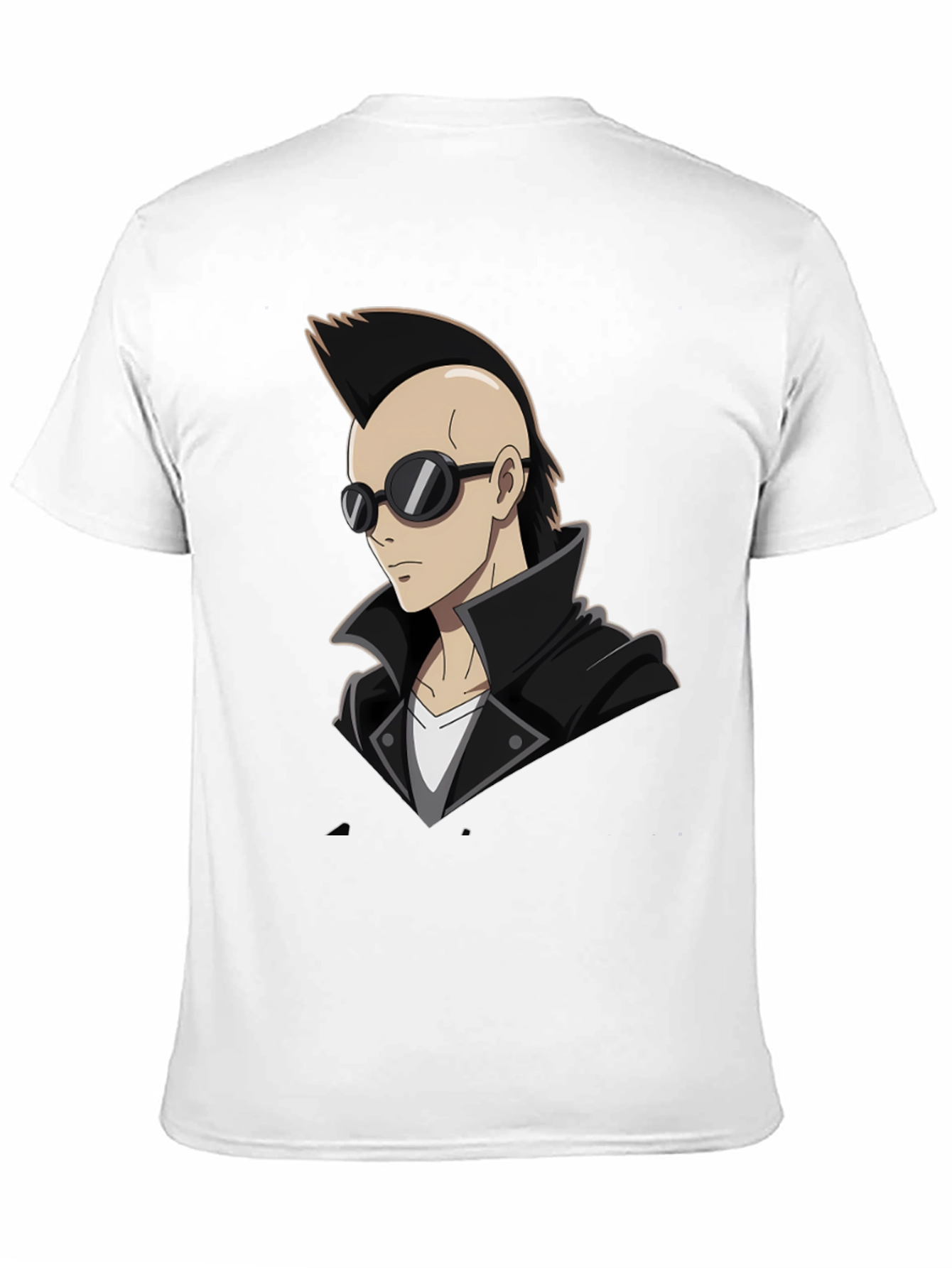 Cool Anime Character Graphic T-Shirt - Black