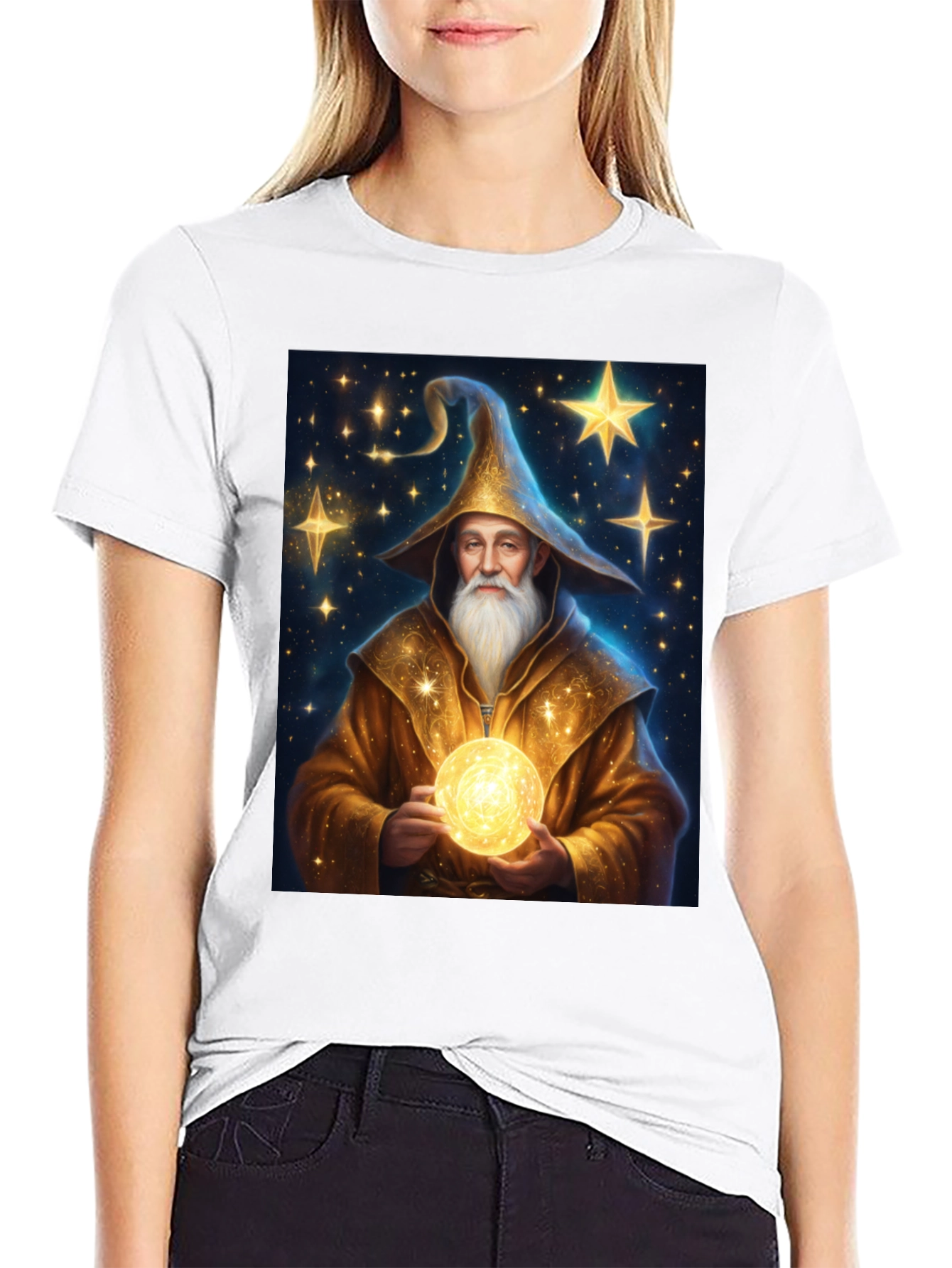 Wizard Graphic Tee - Black Cotton Blend