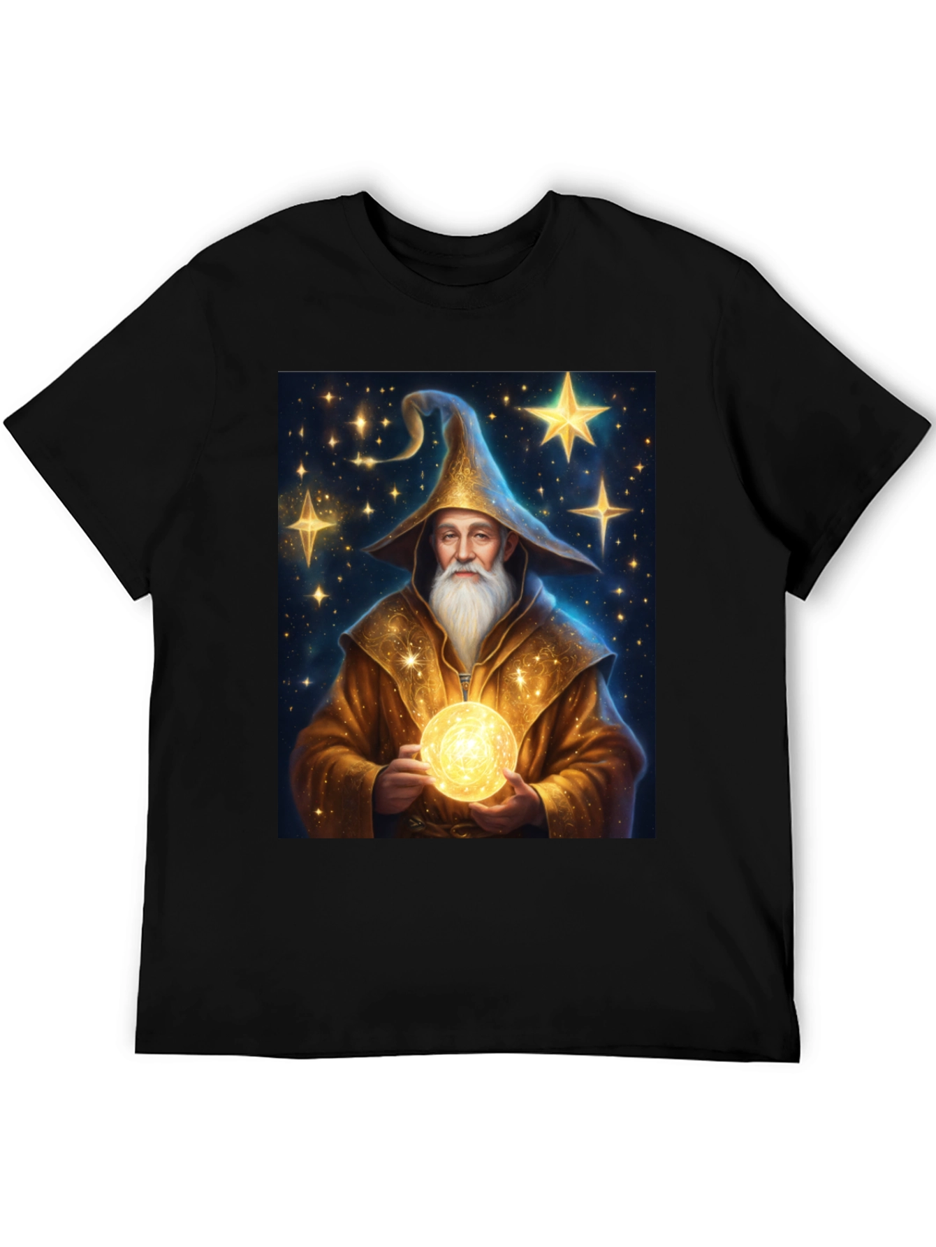 Wizard Graphic Tee - Black Cotton Blend