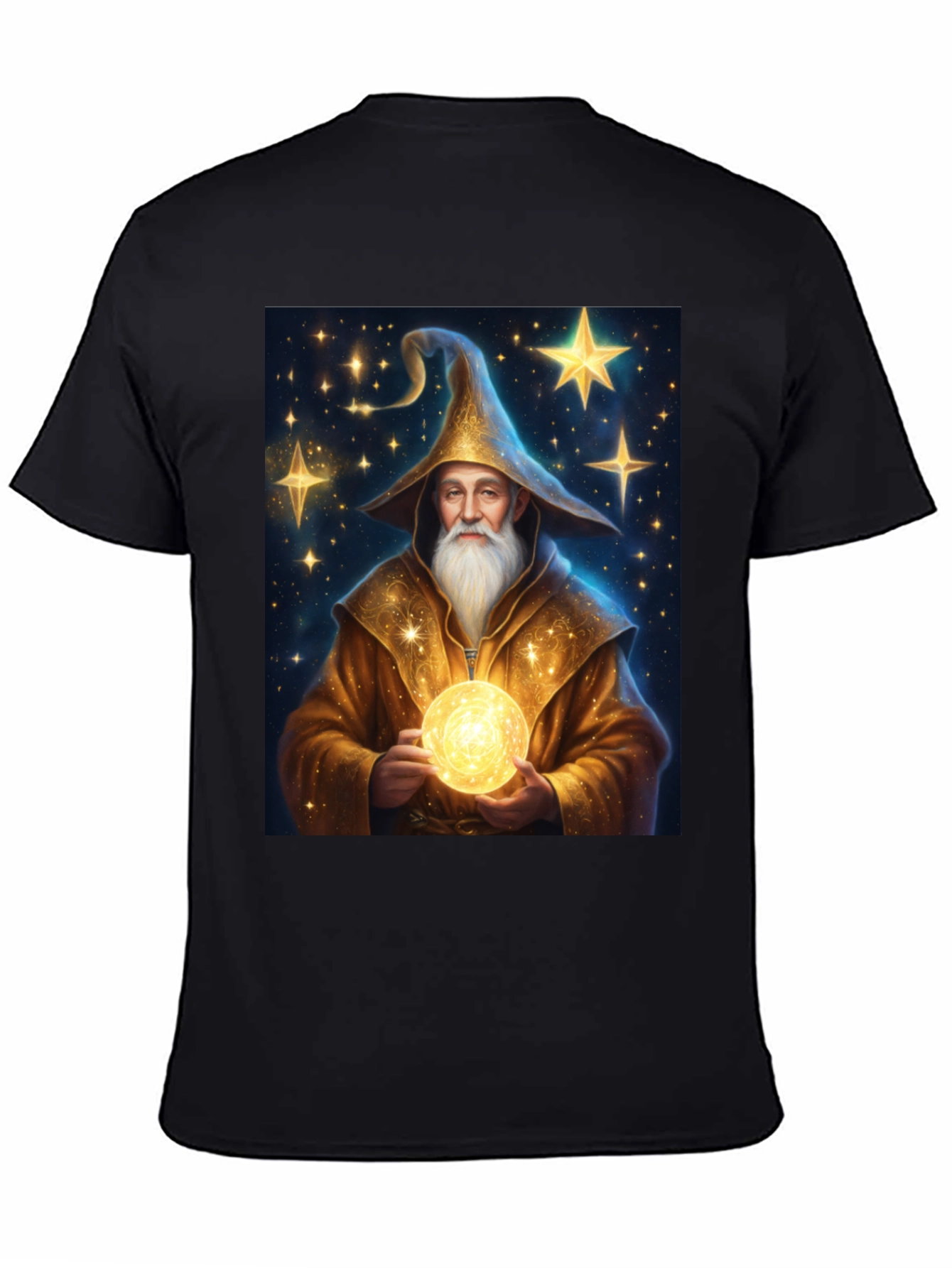 Wizard Graphic Tee - Black Cotton Blend
