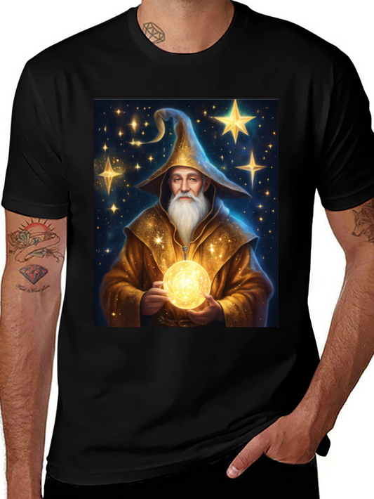 Wizard Graphic Tee - Black Cotton Blend