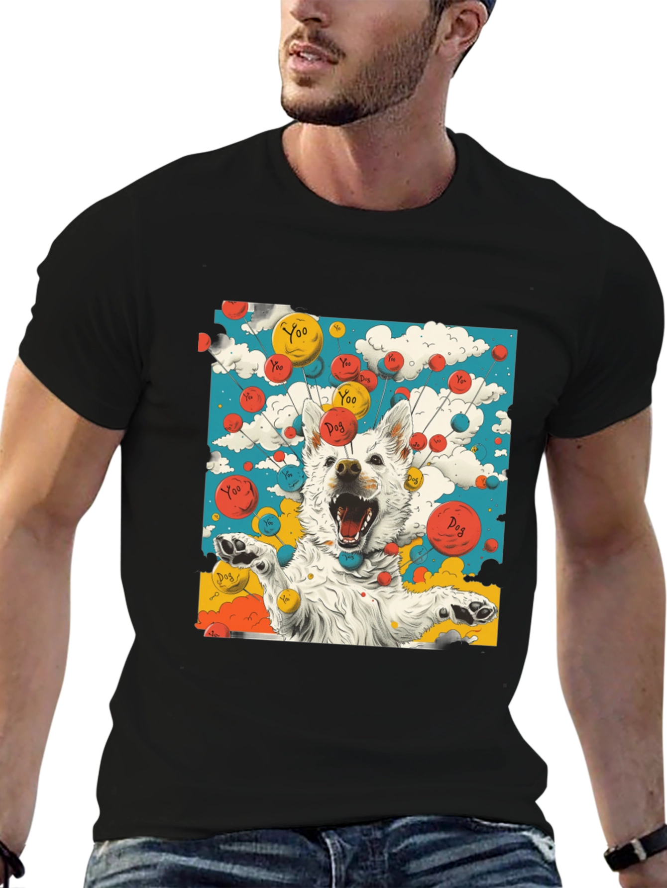 Dog Balloons Graphic Tee - Unique Design