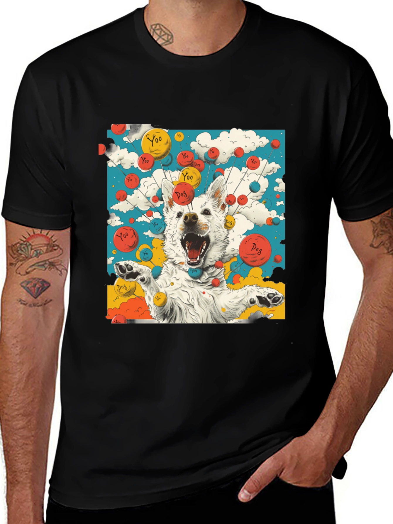 Dog Balloons Graphic Tee - Unique Design