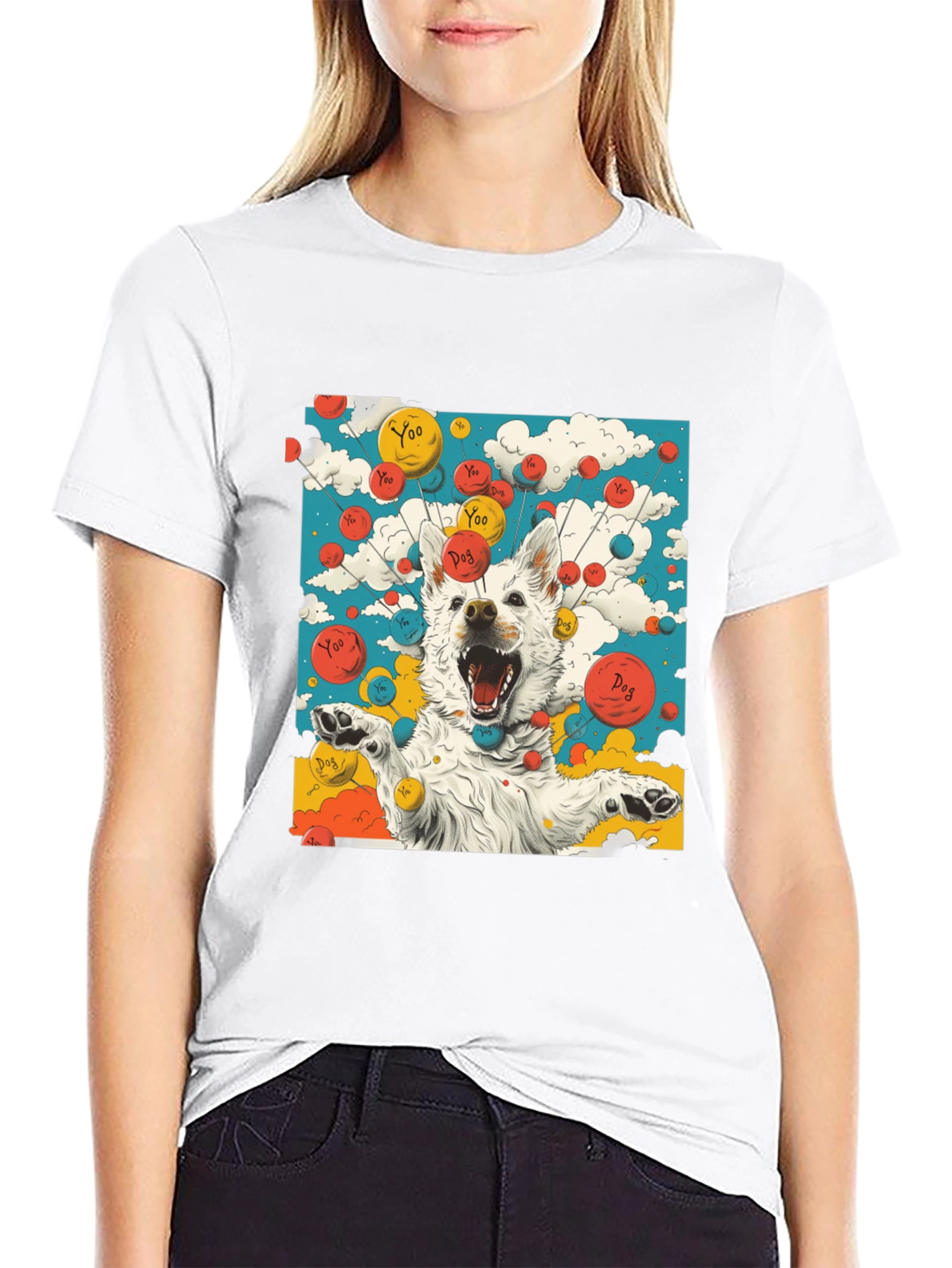 Dog Balloons Graphic Tee - Unique Design