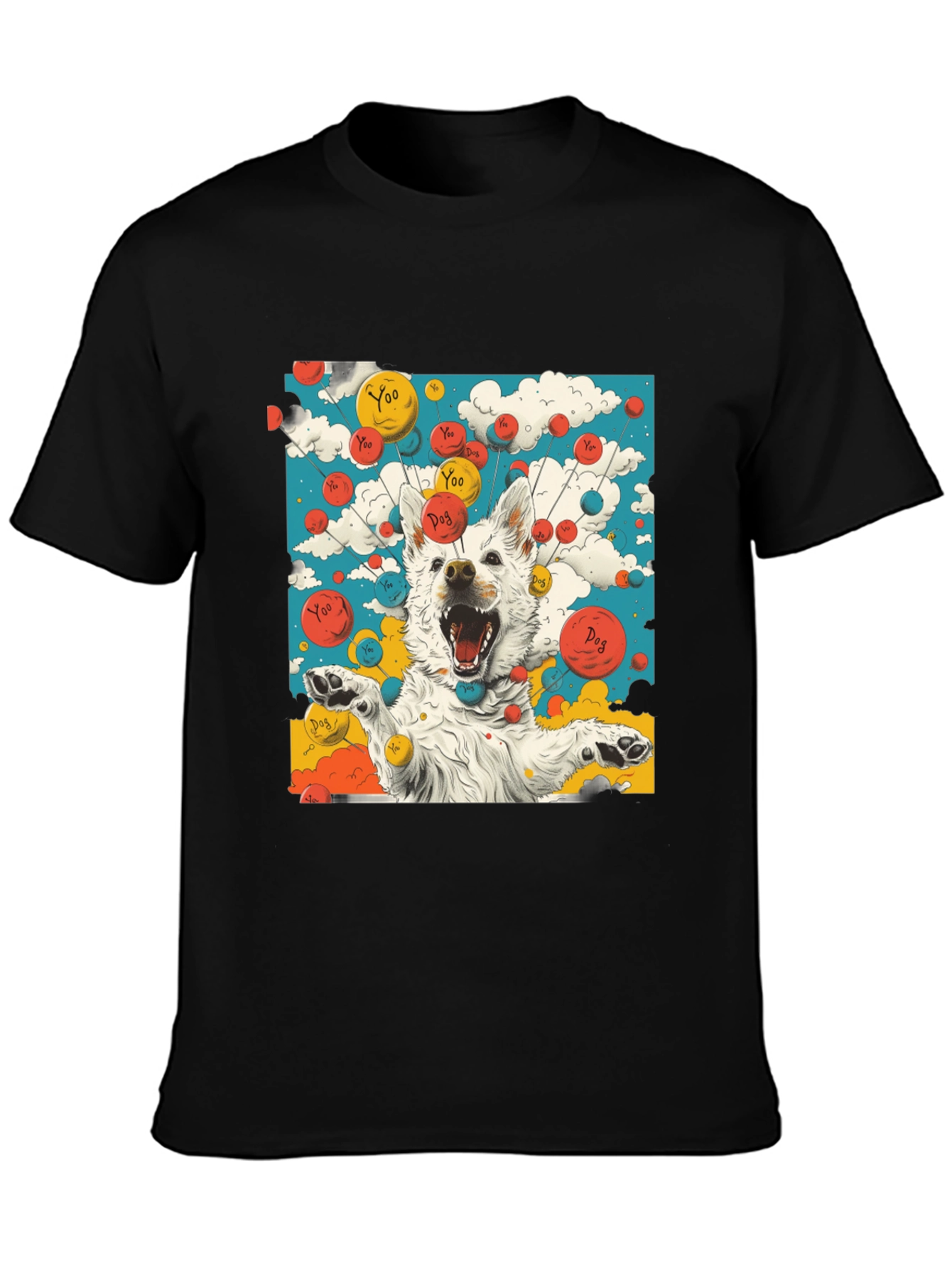 Dog Balloons Graphic Tee - Unique Design