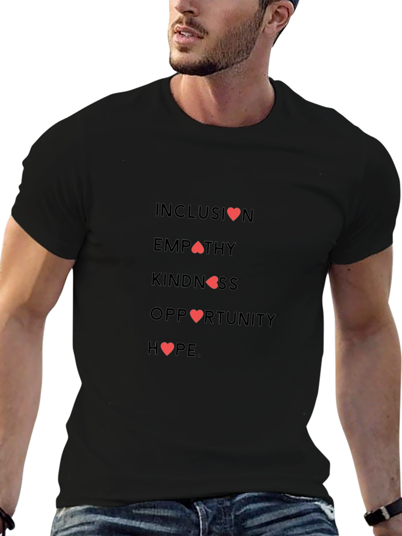 Inclusion Empathy and Hope Black T-Shirt