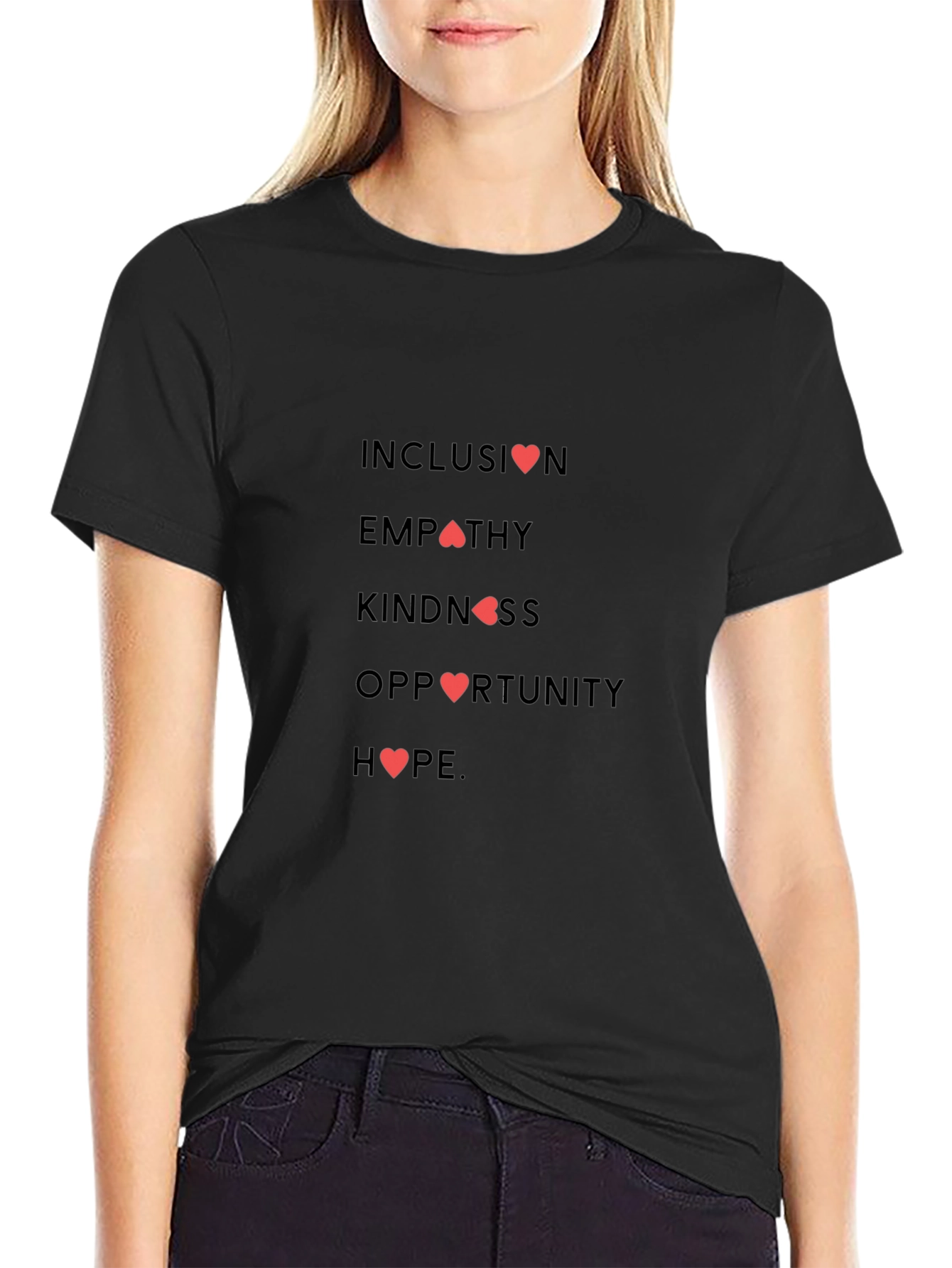 Inclusion Empathy and Hope Black T-Shirt