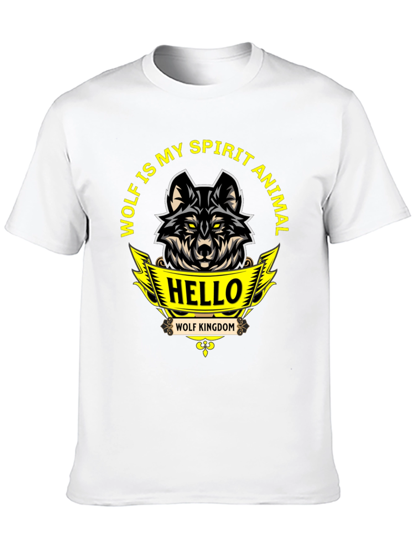 Wolf Spirit Animal Graphic Tee - Black