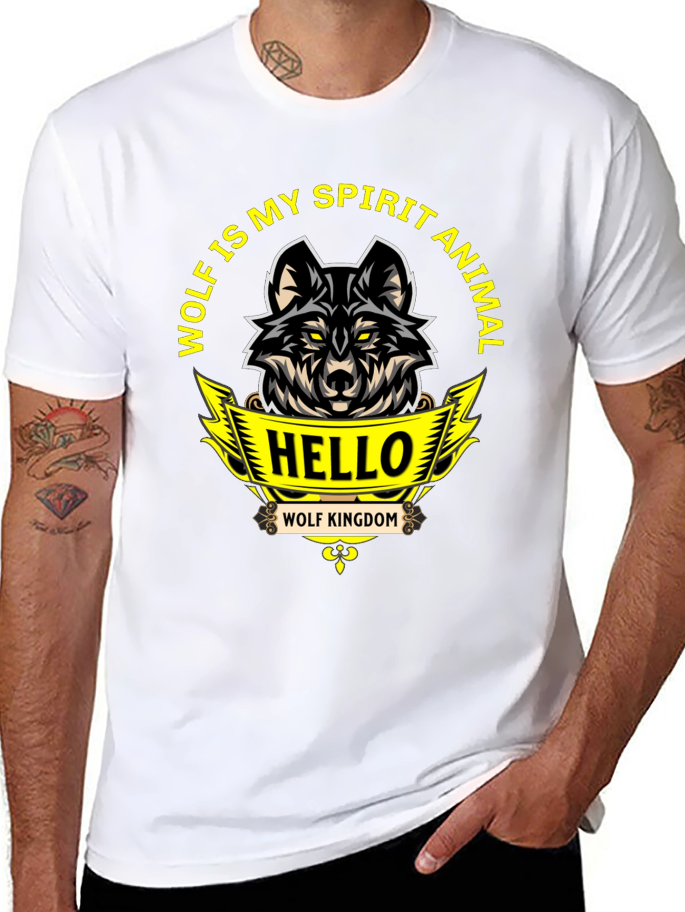 Wolf Spirit Animal Graphic Tee - Black