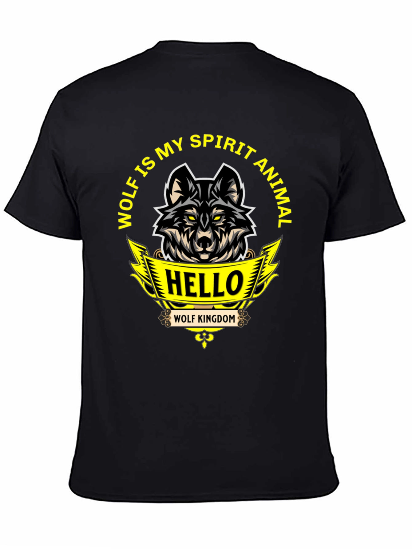 Wolf Spirit Animal Graphic Tee - Black