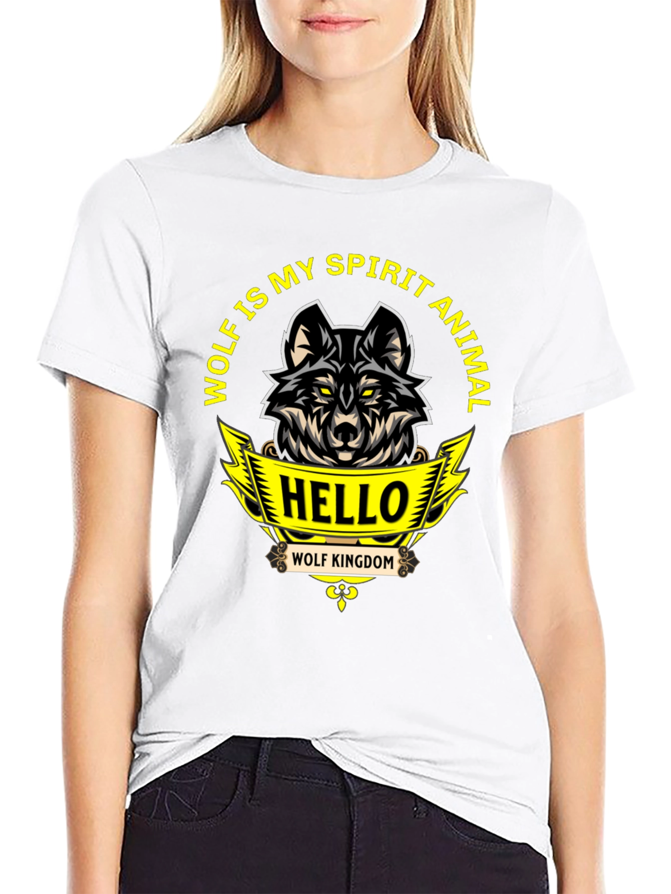 Wolf Spirit Animal Graphic Tee - Black