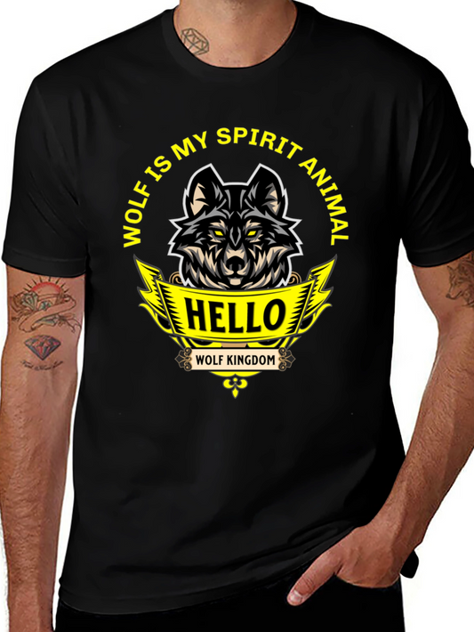 Wolf Spirit Animal Graphic Tee - Black