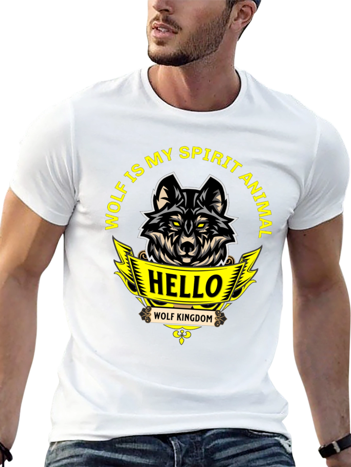 Wolf Spirit Animal Graphic Tee - Black
