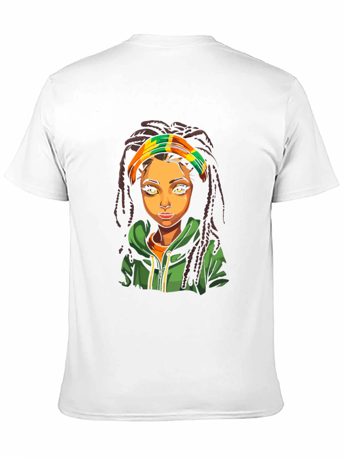 Rasta Girl Graphic Tee - Black Cotton T-Shirt