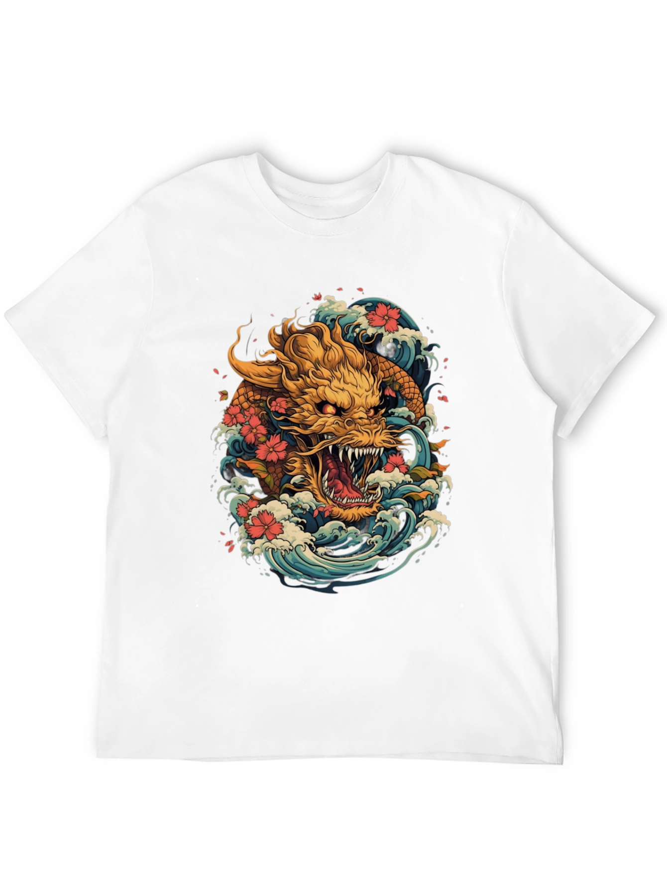 Japanese Dragon Wave Graphic Tee