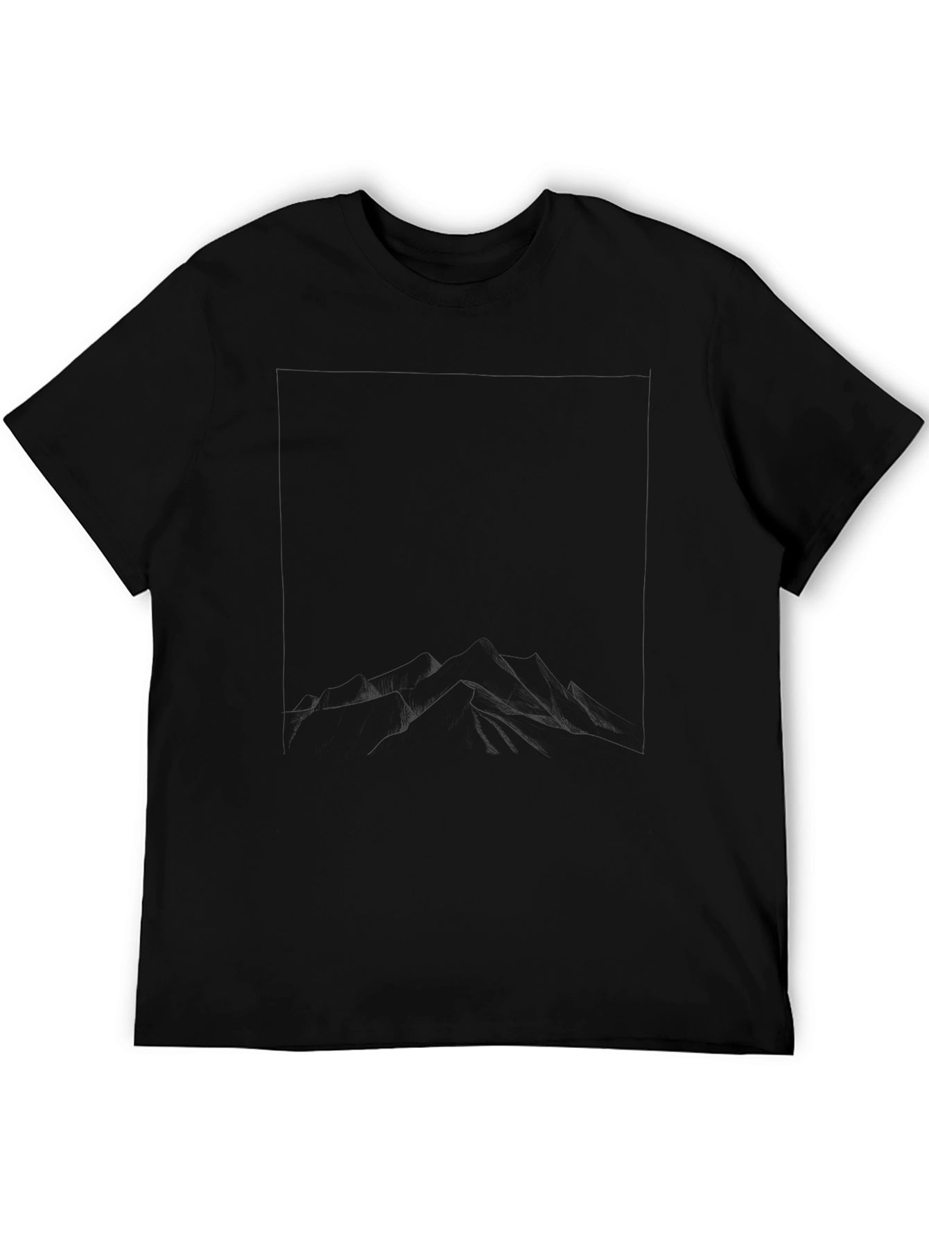 Mens Black Graphic Tee - Mountainscape Design