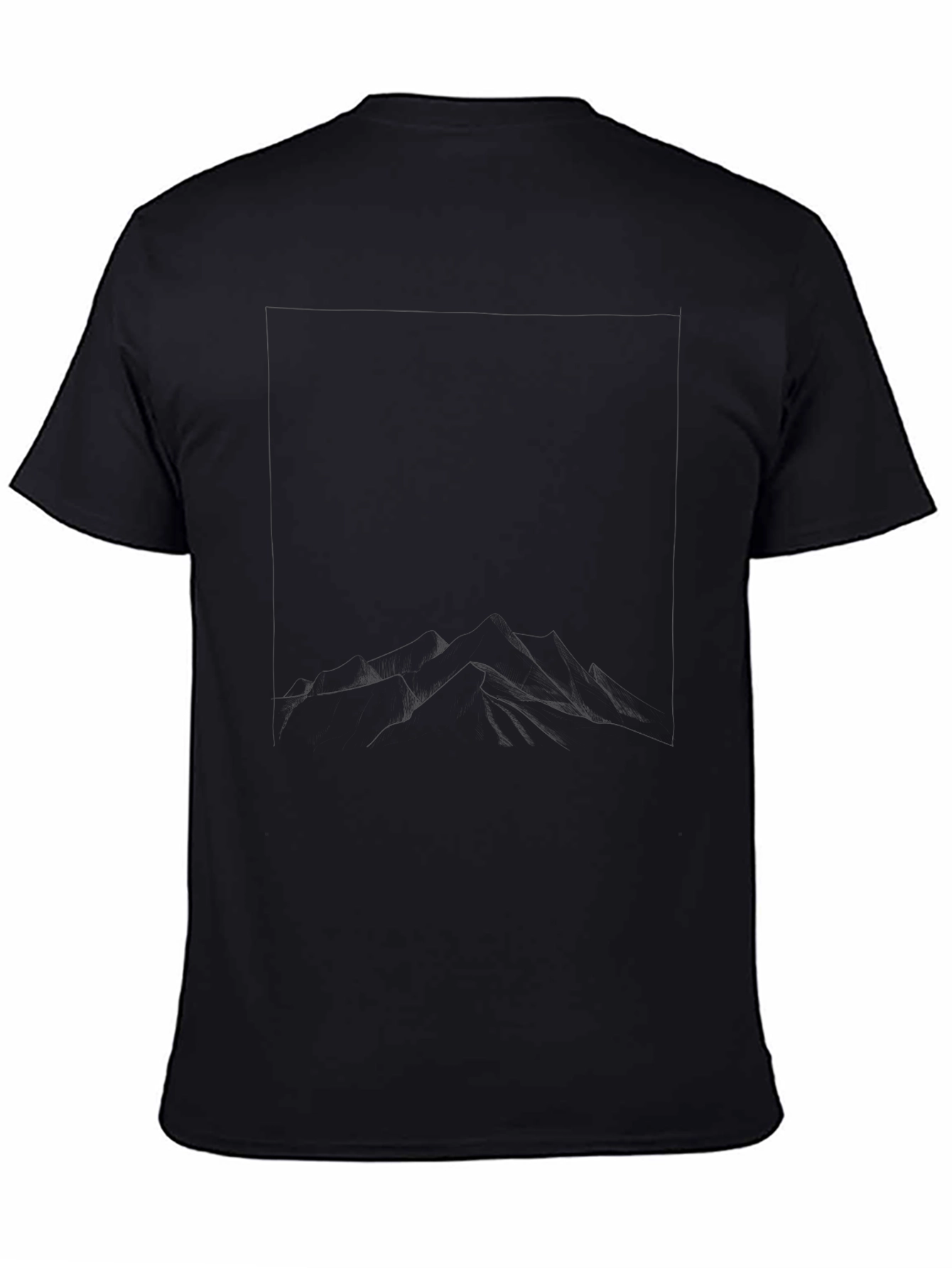 Mens Black Graphic Tee - Mountainscape Design