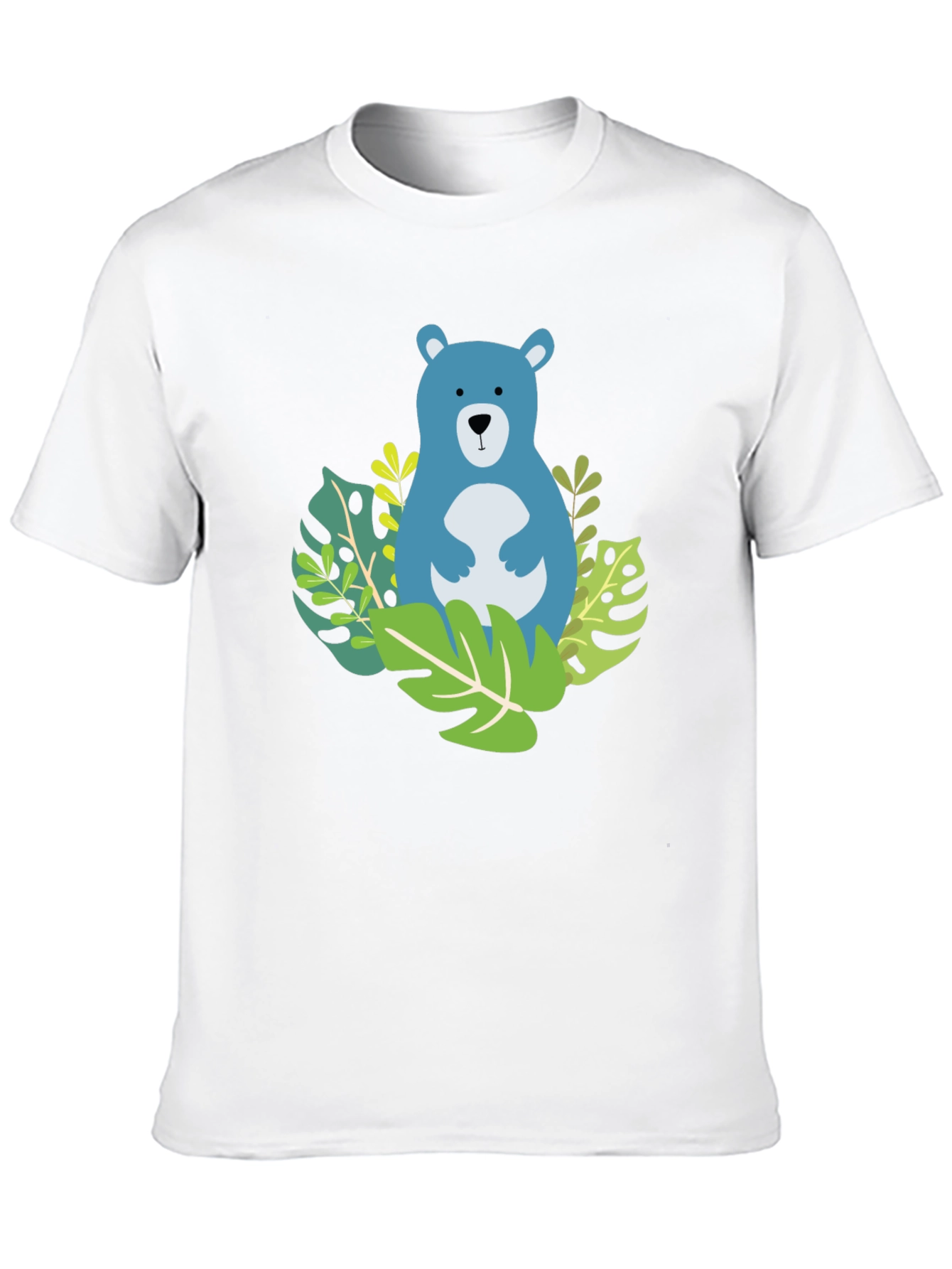 Bear in Jungle Graphic T-Shirt - Black